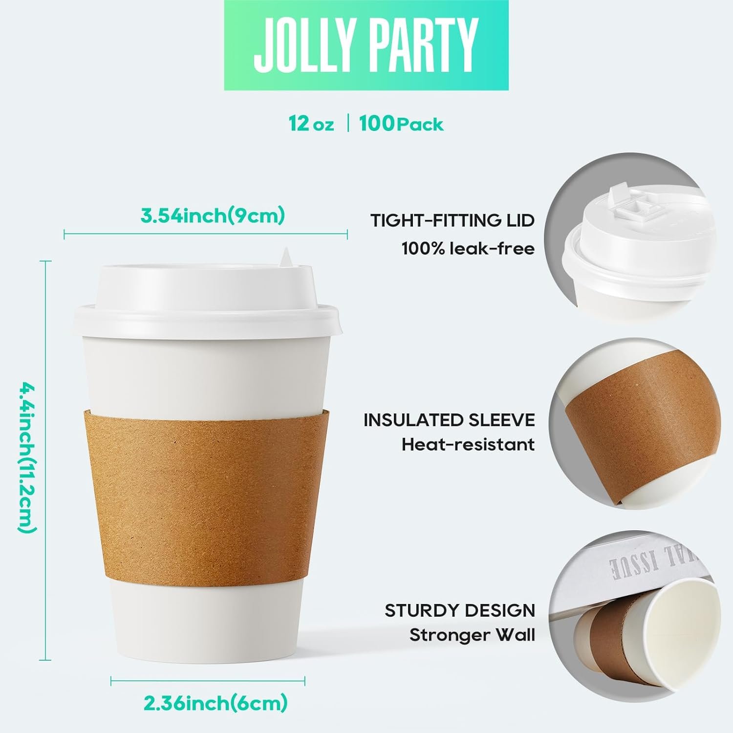 Fornitore di Tazze da Caffè in Carta da 12 oz monouso confezione da 100 con coperchi manicotti termici e bastoncini mescolatori con Logo Personalizzato per bevande calde fredde acqua succo tè Marchio Bianco per casa negozi caffè