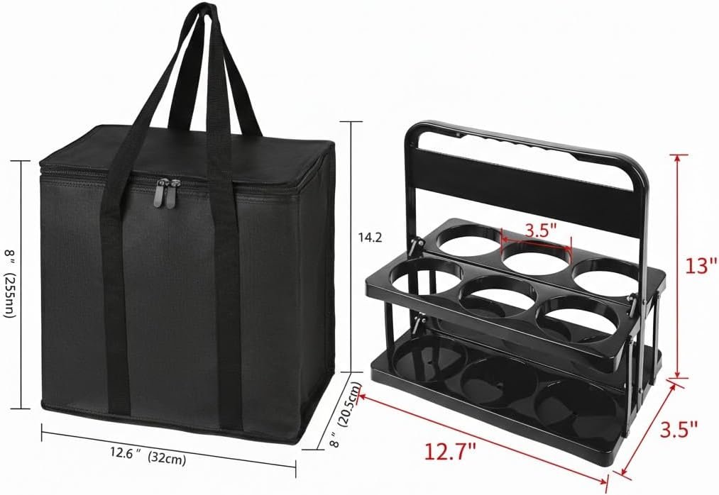 Logo Personalizzato Portabevande Isolati Neri per Consegne Borsa Riutilizzabile con Manico per Bevande e Cibi Caldi o Freddi Produttore Marchio Bianco