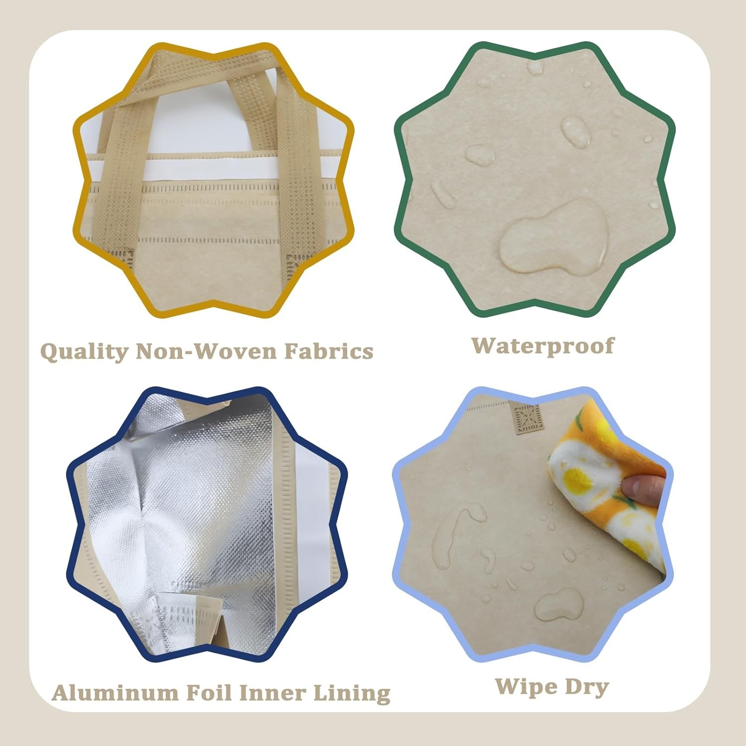 Fornitore 12 Pz Borse Termiche Isolate Monouso per Asporto Caffè Tè al Latte Bevande Calde Fredde Cibo Fresco con Logo Personalizzato Marchio Bianco