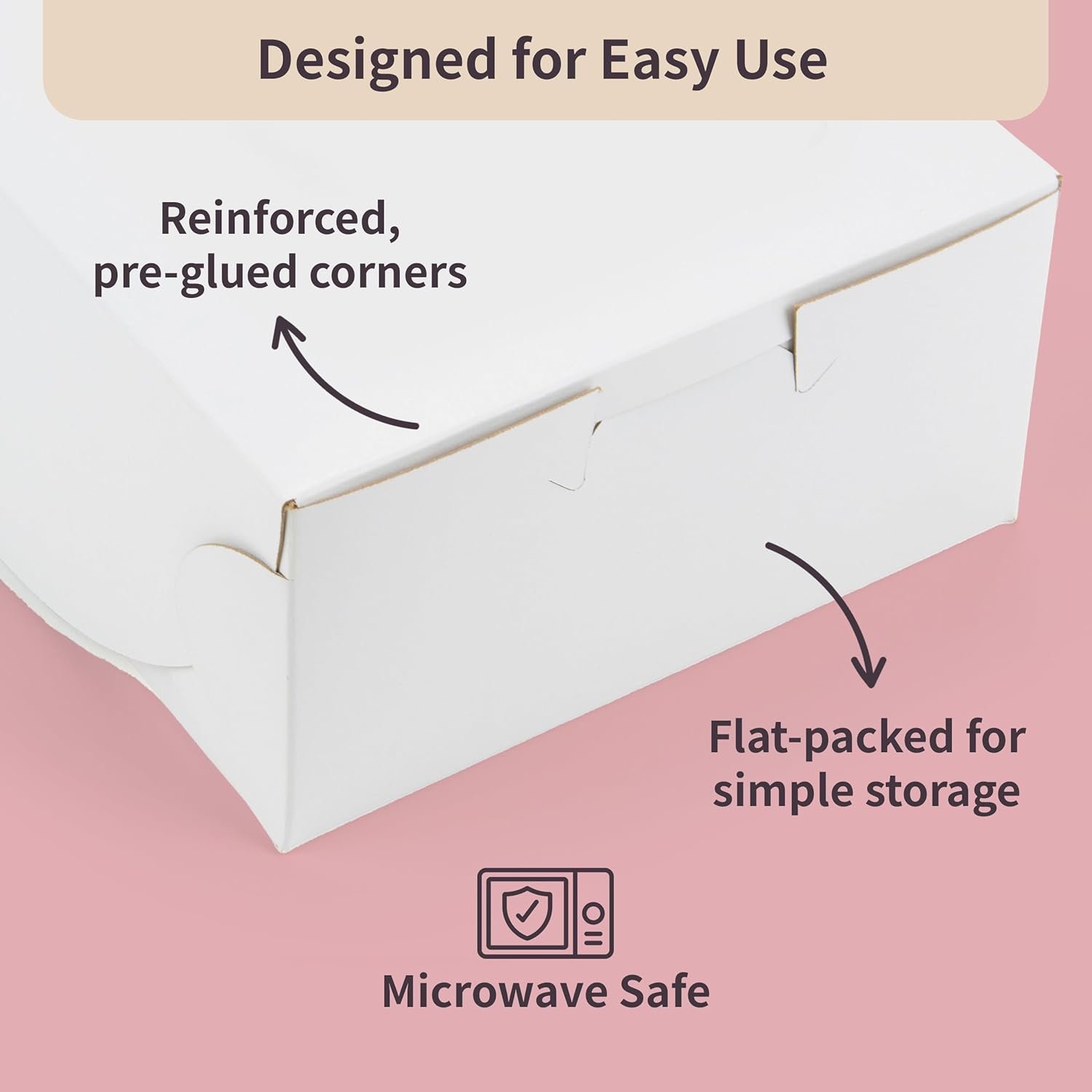 Fornitore Scatole Reversibili Classiche per Torte a Strati 10 x 10 x 5, Cartone Versatile Bianco o Kraft con Logo Personalizzato – Ideali per Piccole Pasticcerie e Caffè, Marchio Bianco Pacco da 50