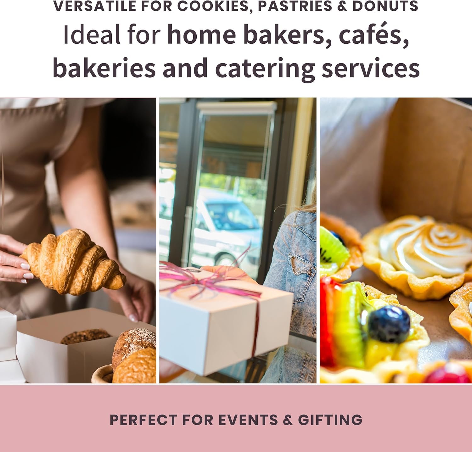 Fornitore Scatole Reversibili Classiche per Torte a Strati 10 x 10 x 5, Cartone Versatile Bianco o Kraft con Logo Personalizzato – Ideali per Piccole Pasticcerie e Caffè, Marchio Bianco Pacco da 50