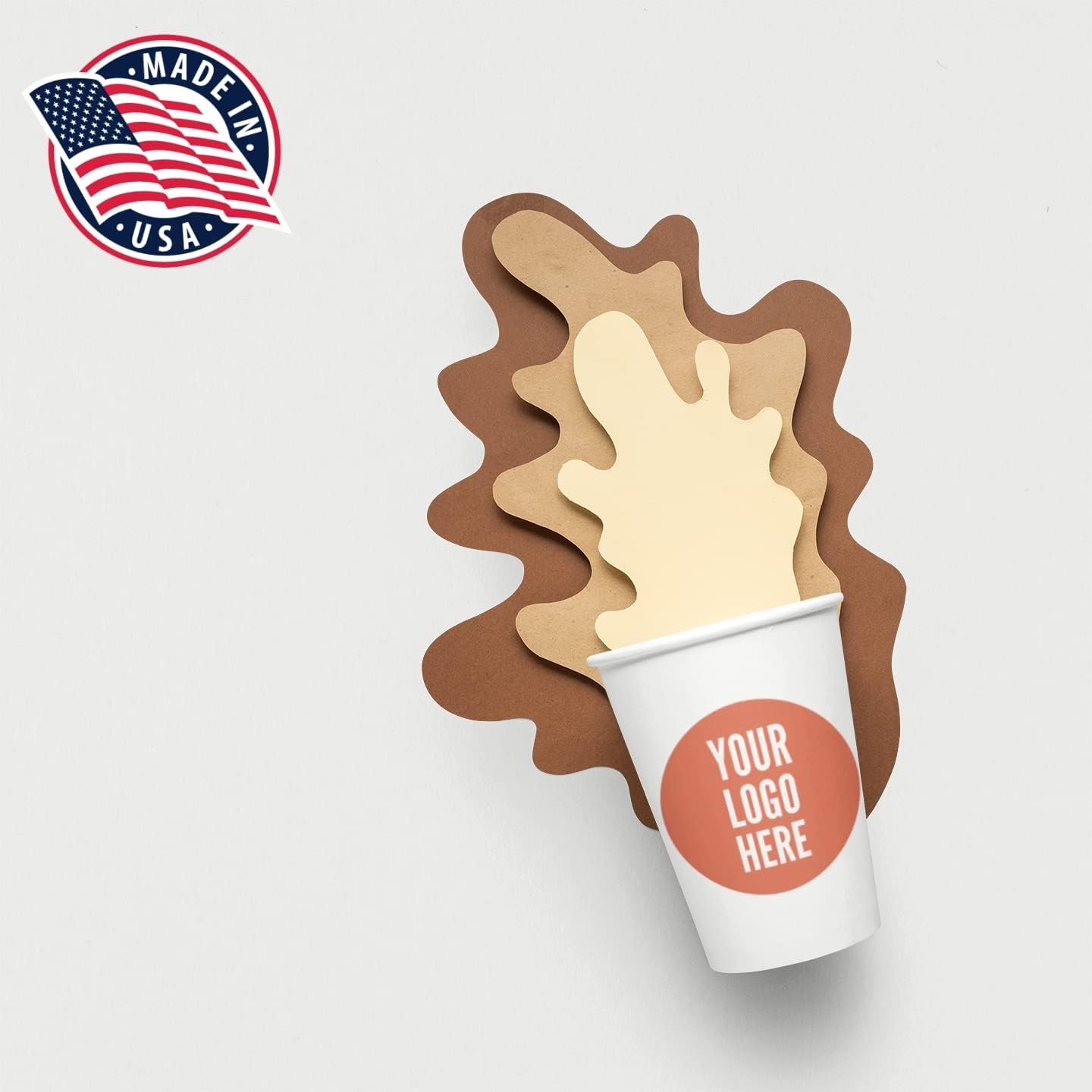 Bicchieri di Carta Marchio Bianco con Logo Personalizzato – Tazze per Bevande Calde e Fredde per Negozi Uffici Aziende – Fornitore Affidabile (8oz - Confezione da 100)
