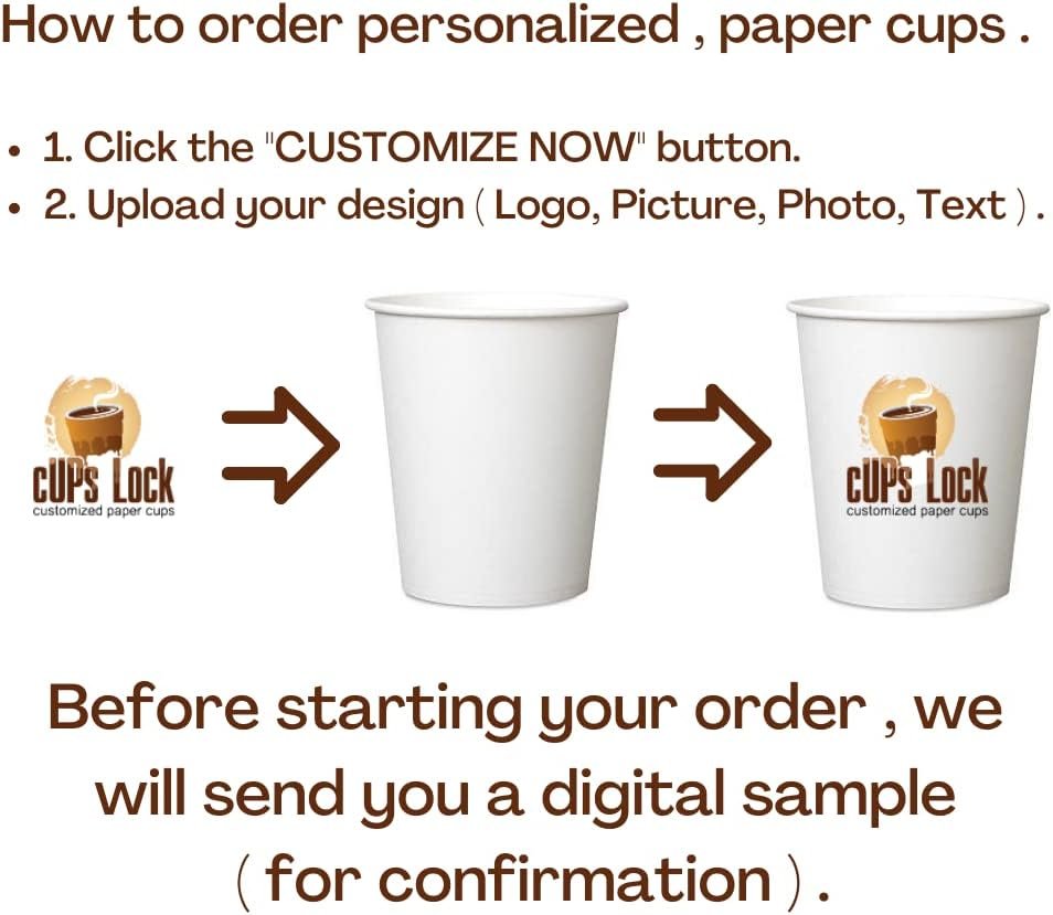 Bicchieri di Carta Marchio Bianco con Logo Personalizzato – Tazze per Bevande Calde e Fredde per Negozi Uffici Aziende – Fornitore Affidabile (8oz - Confezione da 100)