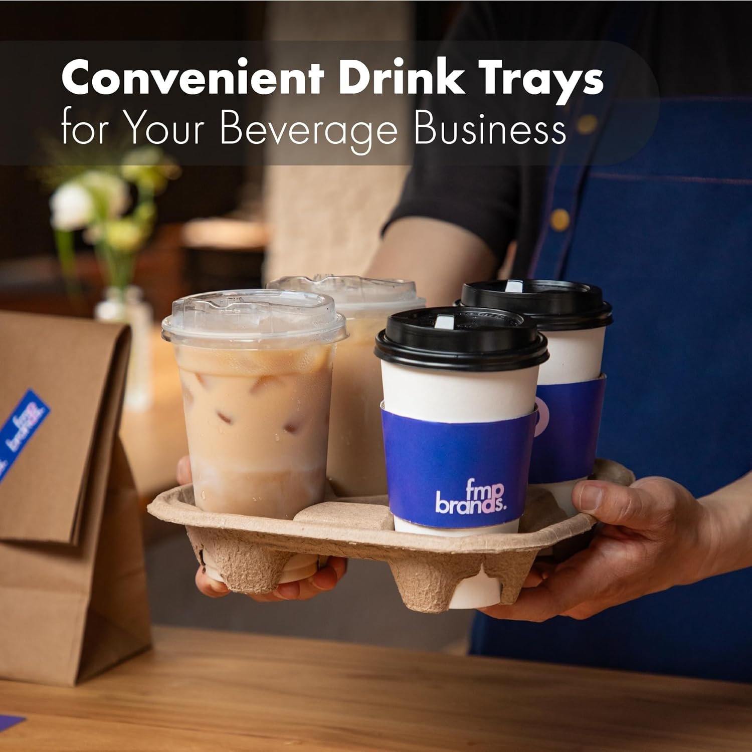 Marchio Bianco Portatazza monouso per 4 tazze compostabile fibra polpa confezione 45 per 8-32 oz con Logo Personalizzato fornitore resistenti consegne caffè