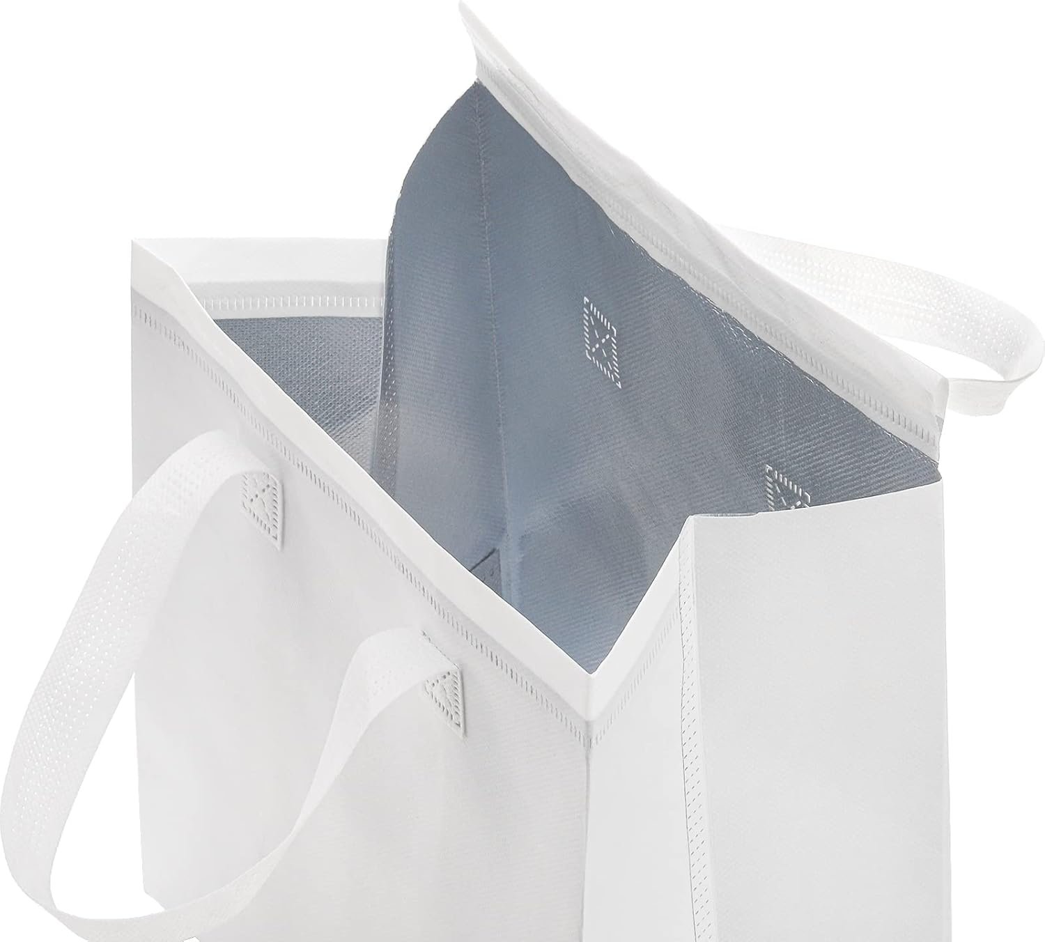 Produttore Confezione da 25 Borse Termiche Isolanti Take Away con Logo Personalizzato, Piccole Borse Frigo Bianche per Cibi Caldi Freddi Surgelati Food Delivery 9,5 x 6 x 10 Pollici Marchio Bianco