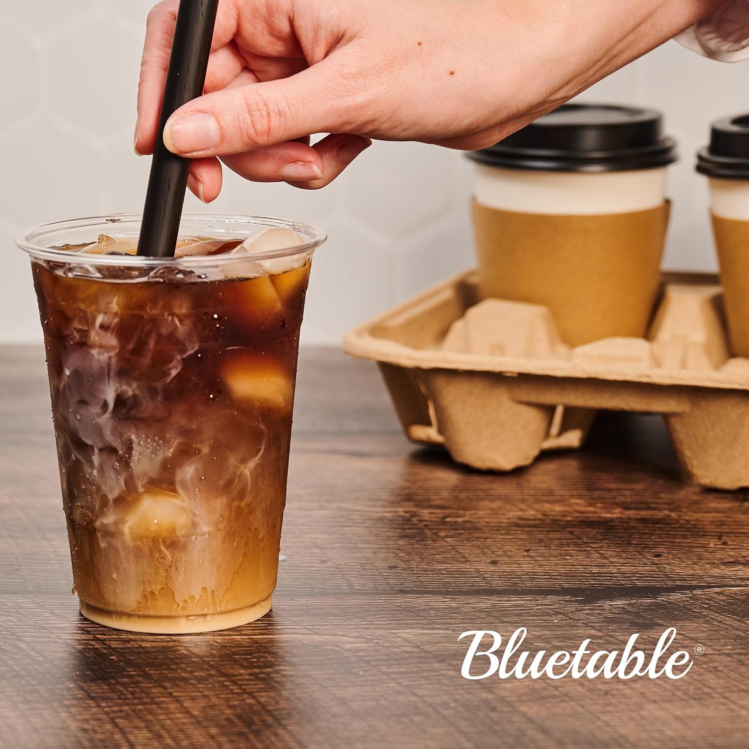 Logo Personalizzato Portatazza 4 Bicchieri 8 oz. - 32 oz. dal Fornitore per Tazze Monouso Consegne Take Away Caffè Bevande Ghiacciate Fibra Modellata Marchio Bianco 300 Pezzi