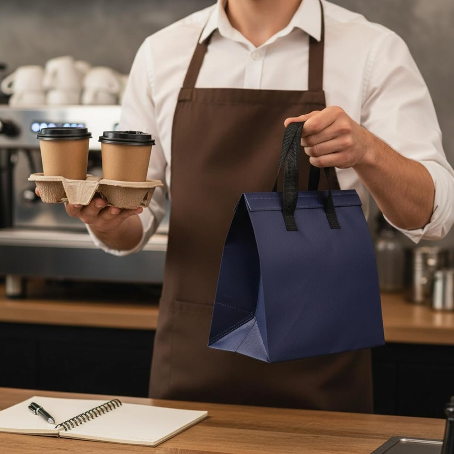 Produttore di Borse Termiche Isolate per Asporto con Logo Personalizzato Set da 60 Piccole per Cibi Caldo/Freddo/Surgelati Delivery Marchio Bianco 23,6x14,5x23,6 cm Produttore di Borse Termiche Isolate per Asporto con Logo Personalizzato Set da 60 Piccole per Cibi Caldo/Freddo/Surgelati Delivery Marchio Bianco 23,6x14,5x23,6 cm