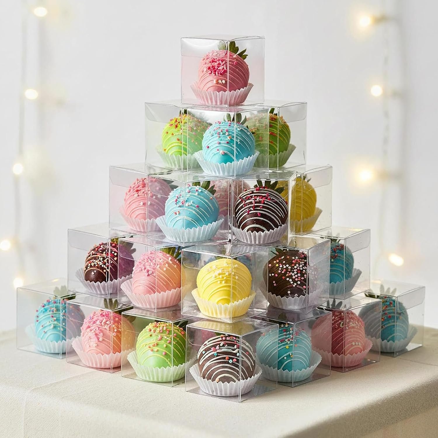 Produttore scatoline portaconfetti trasparenti 100 pz cubo piccole 2x2x2 pollici per caramelle macaron gioielli bomboniere matrimonio compleanno baby shower con logo personalizzato marchio bianco
