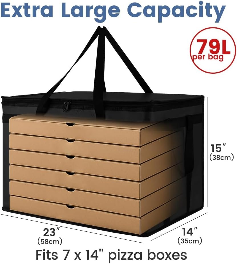 Logo Personalizzato Borsa Termica Isolante per Consegne Cibo e Portabevande con Fondo Rigido XXX-Large Borse Pizza Delivery Commerciale Marchio Bianco Catering Grocery Trasporto Surgelati Mantiene Freddo Caldo Produttore