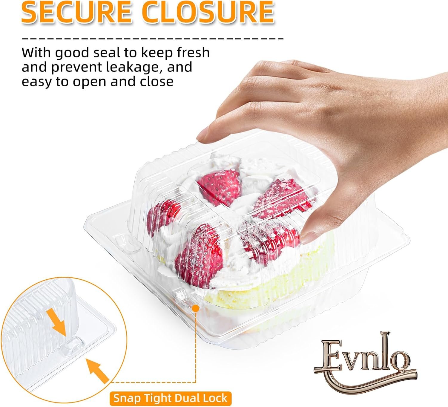 Marchio Bianco Contenitori Plastica Trasparente con Coperchi 100 Pezzi Usa e Getta Rinforzati Clamshell Logo Personalizzato per Sandwich Fette Torta Dessert Hamburger Insalata Pasticceria Frutta Takeaway dalla Fabbrica