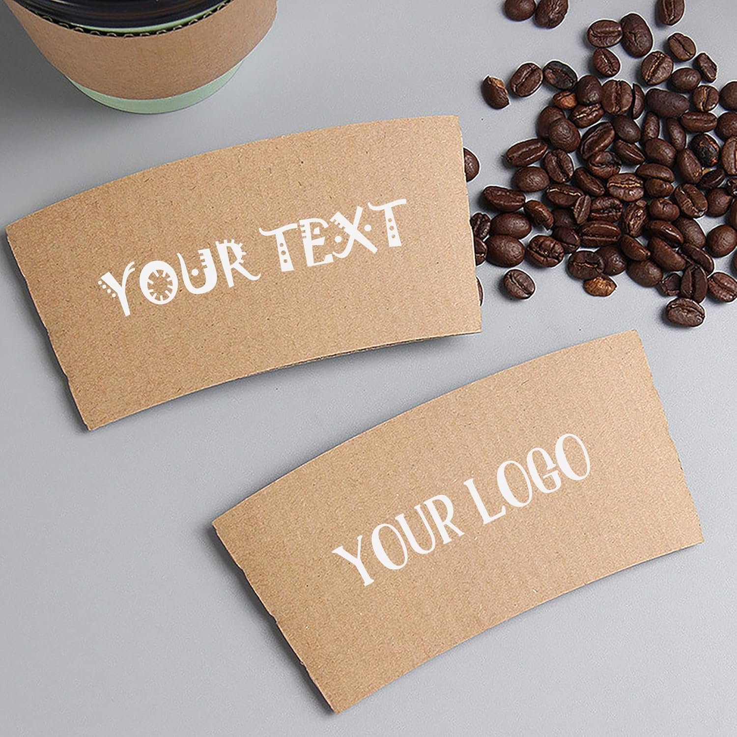 Produttore Manicotti Tazze Caffè con Logo Personalizzato Carta Corrugata per 10-20 oz Bianco Marrone 20-300 Pz Marchio Bianco