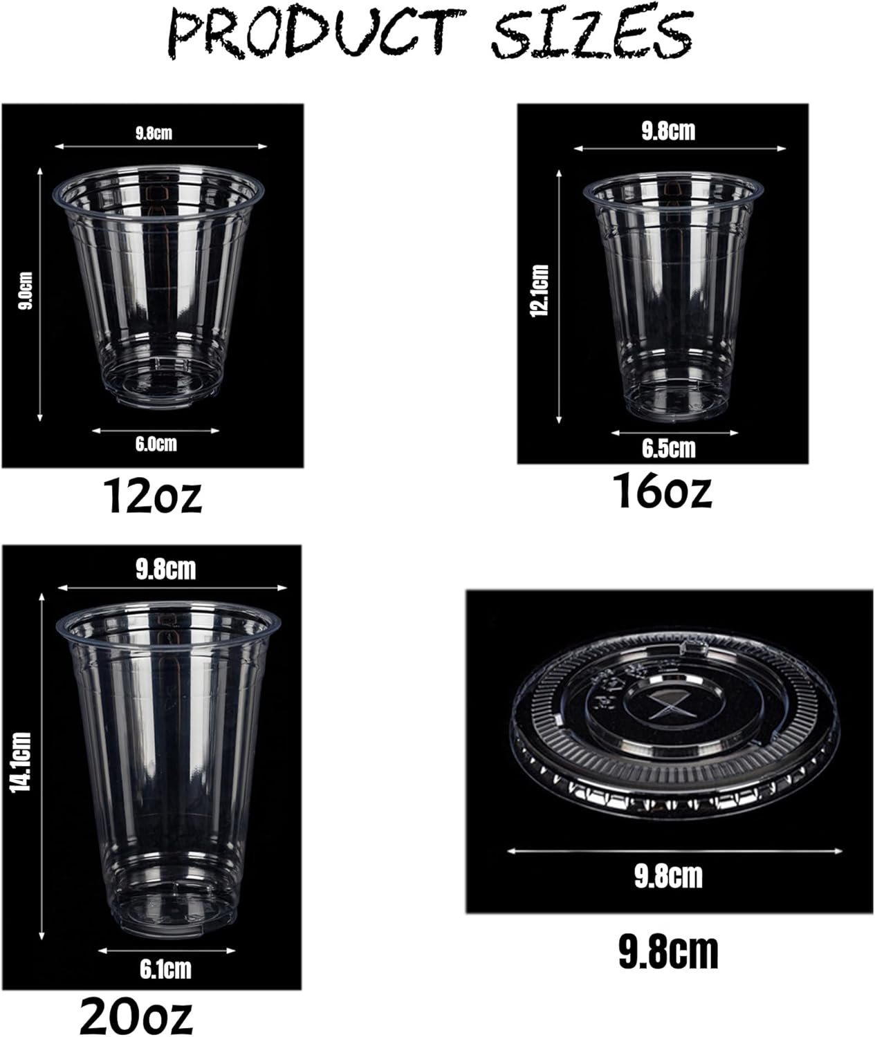 Dalla Fabbrica Bicchieri Plastica Trasparente Monouso con Logo Personalizzato 100-300 pz Adesivi Coperchi Piatti per Feste Matrimoni Caffè Ghiacciato Milkshake Smoothie Bevande Fredde Marchio Bianco (12oz)