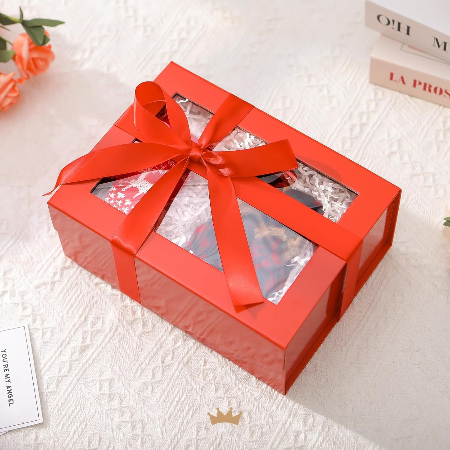 Fabbrica Scatole Regalo Rosse con Logo Personalizzato 5 Pezzi Finestra Trasparente 9x6,5x3,8 Pollici Coperchio Magnetico Lucido per Proposte Damigelle Natale Nastri Biglietti Marchio Bianco Fabbrica Scatole Regalo Rosse con Logo Personalizzato 5 Pezzi Finestra Trasparente 9x6,5x3,8 Pollici Coperchio Magnetico Lucido per Proposte Damigelle Natale Nastri Biglietti Marchio Bianco