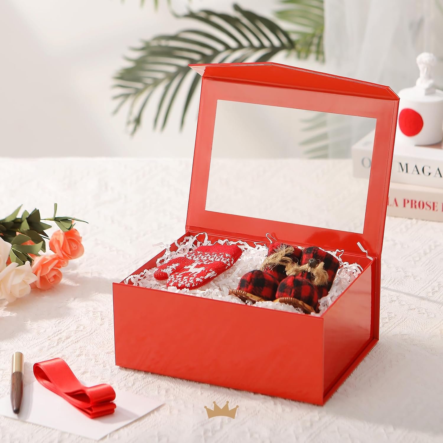 Fabbrica Scatole Regalo Rosse con Logo Personalizzato 5 Pezzi Finestra Trasparente 9x6,5x3,8 Pollici Coperchio Magnetico Lucido per Proposte Damigelle Natale Nastri Biglietti Marchio Bianco Fabbrica Scatole Regalo Rosse con Logo Personalizzato 5 Pezzi Finestra Trasparente 9x6,5x3,8 Pollici Coperchio Magnetico Lucido per Proposte Damigelle Natale Nastri Biglietti Marchio Bianco