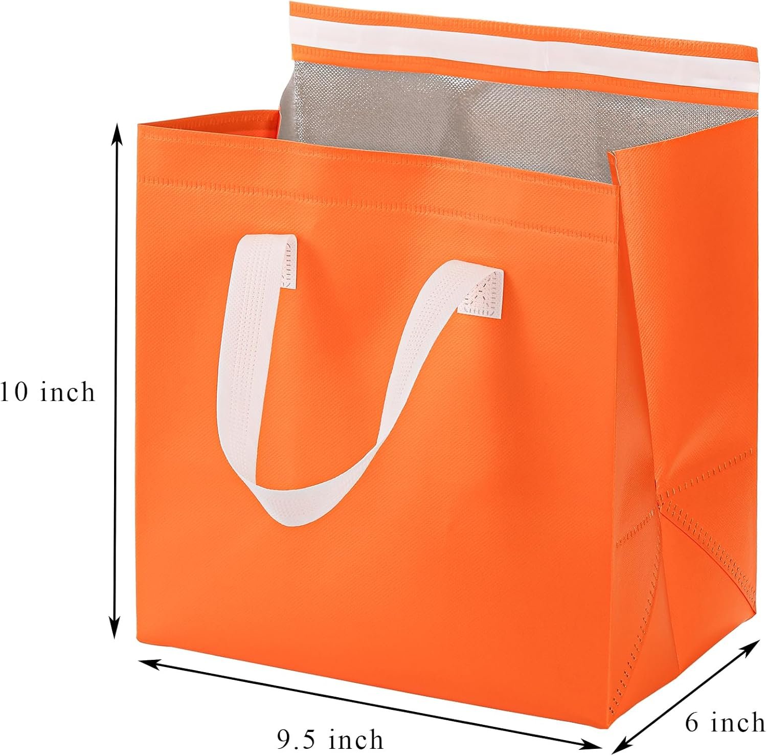 Marchio Bianco 25 Pezzi Borse Termiche Isolate per Asporto Food Delivery Arancione con Logo Personalizzato Caffè Spesa Cibi Caldi Freddi Surgelati da Fornitore 24 x 15 x 25 cm
