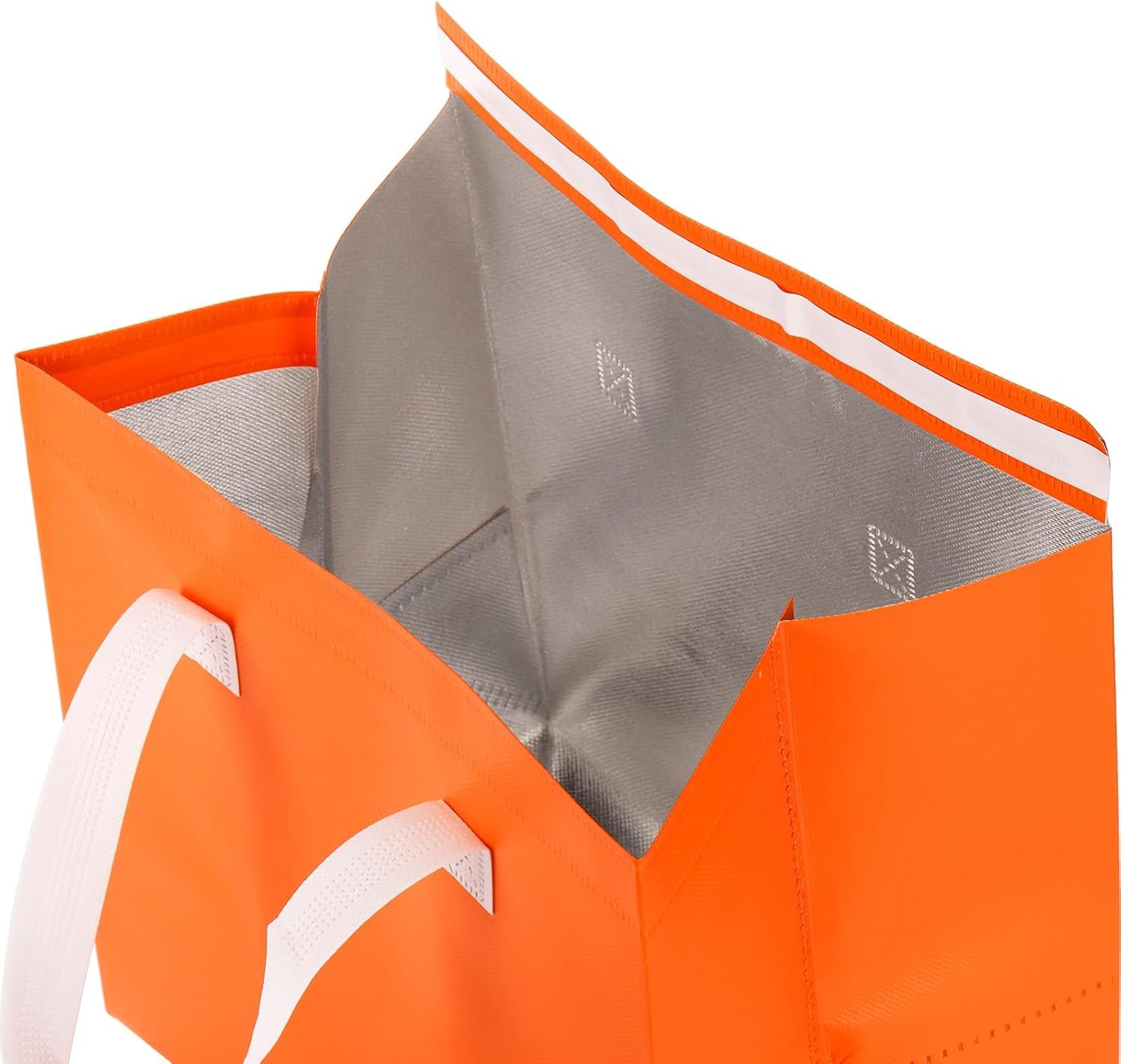Marchio Bianco 25 Pezzi Borse Termiche Isolate per Asporto Food Delivery Arancione con Logo Personalizzato Caffè Spesa Cibi Caldi Freddi Surgelati da Fornitore 24 x 15 x 25 cm