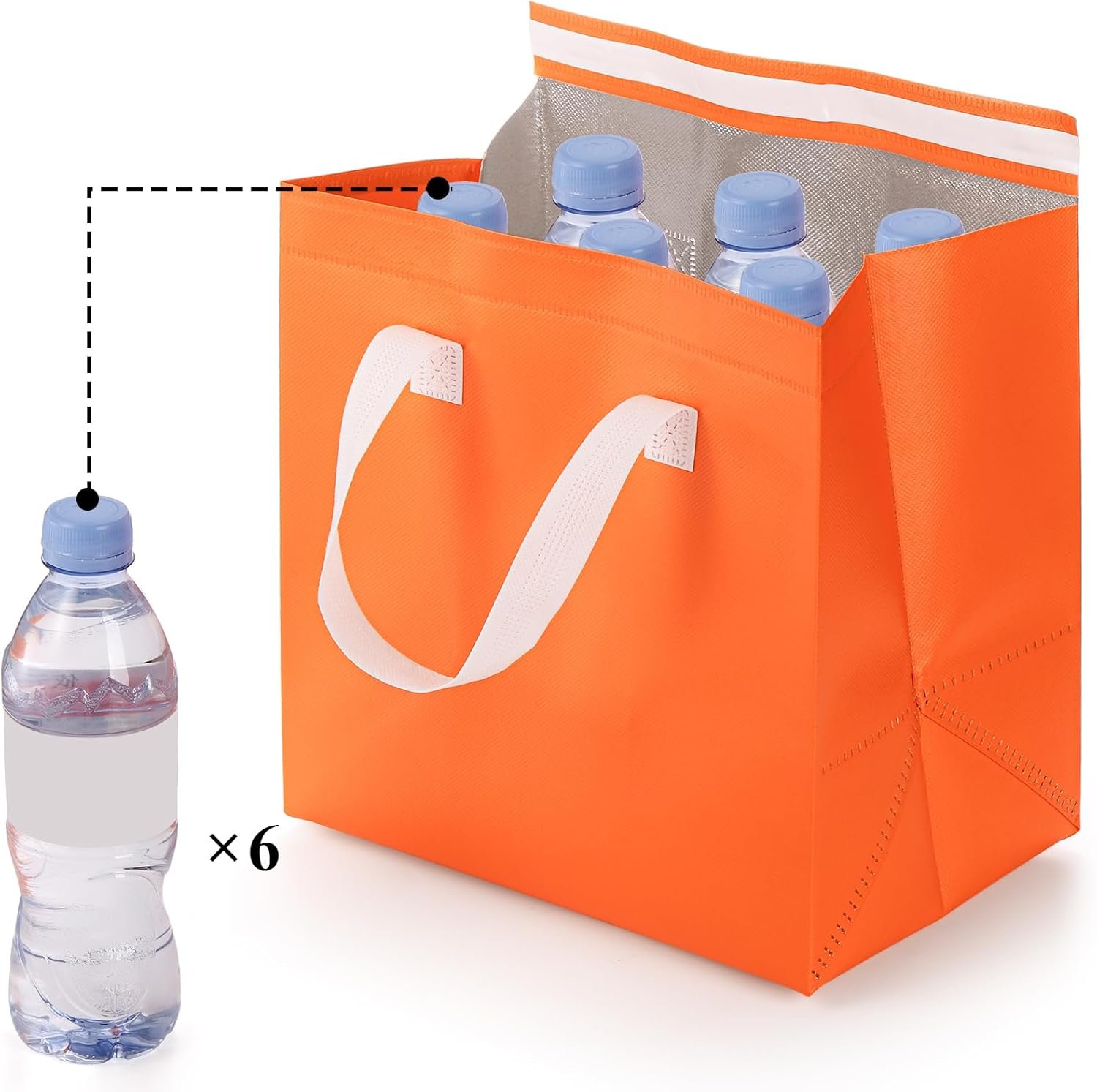 Marchio Bianco 25 Pezzi Borse Termiche Isolate per Asporto Food Delivery Arancione con Logo Personalizzato Caffè Spesa Cibi Caldi Freddi Surgelati da Fornitore 24 x 15 x 25 cm