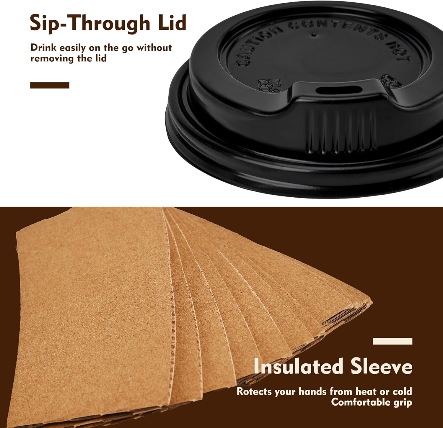 Fornitore Tazze Caffè Monouso 16oz Confezione 50 con Coperchi Manicotti Bevande Calde Carta 300gsm 61x135x89mm Logo Personalizzato Marchio Bianco