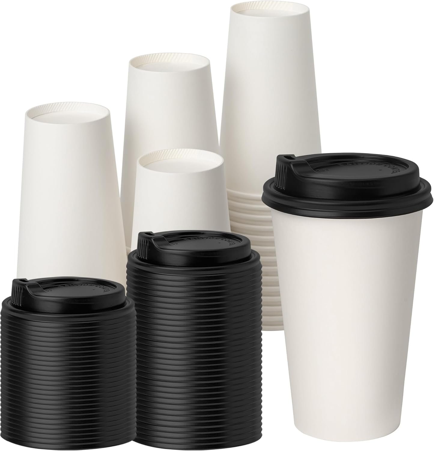 Marchio Bianco Confezione 100 Tazze Caffè Monouso 16 oz con Coperchi Logo Personalizzato Carta Termoresistente Anti-Fuoruscite per Bevande Calde Fredde Fornitore