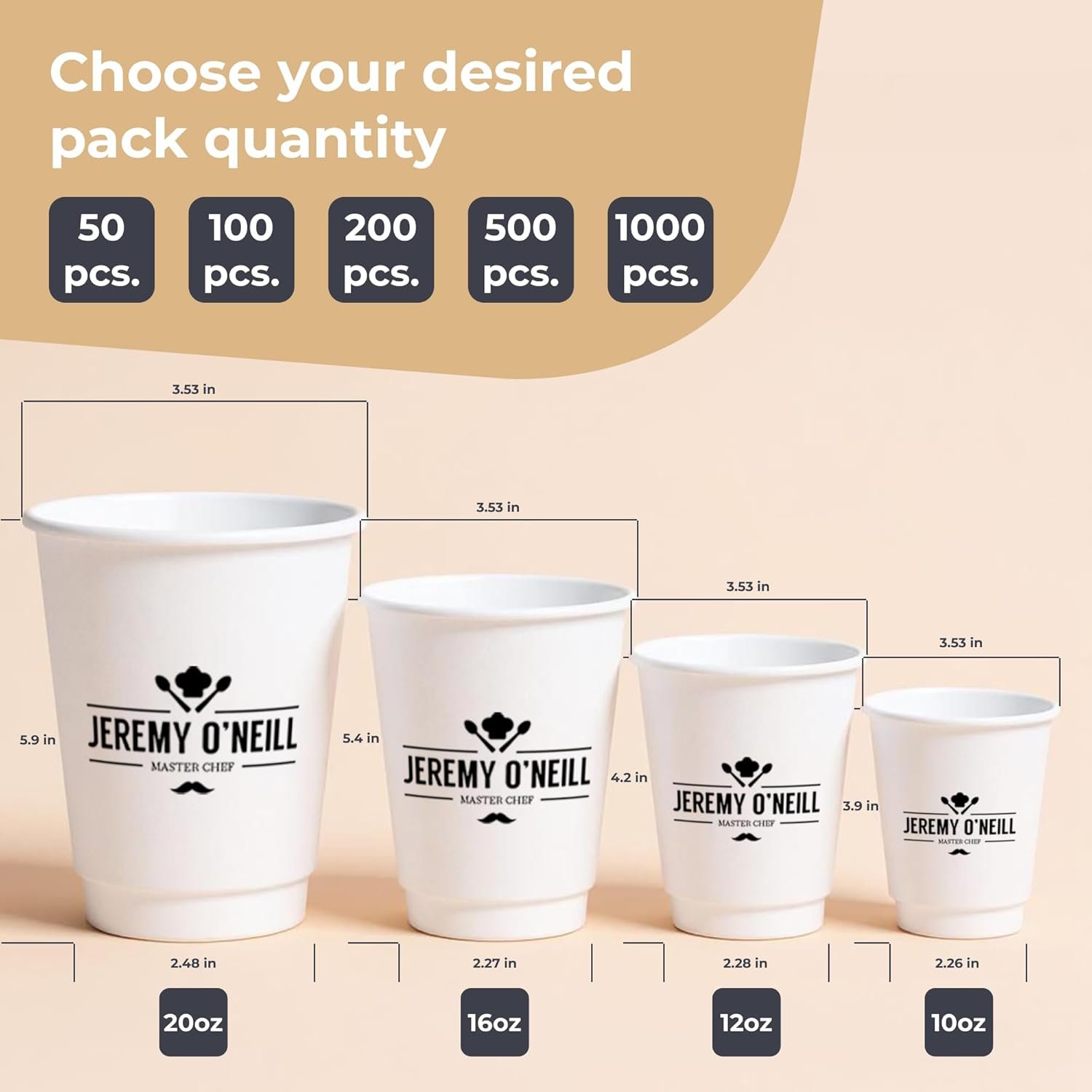 Marchio Bianco Bicchieri Caffè Carta Monouso 10oz Doppia Parete a Prova di Perdite con Logo Personalizzato per Bevande Calde e Fredde Confezione da 100 dal Produttore Ideali per Feste ed Eventi