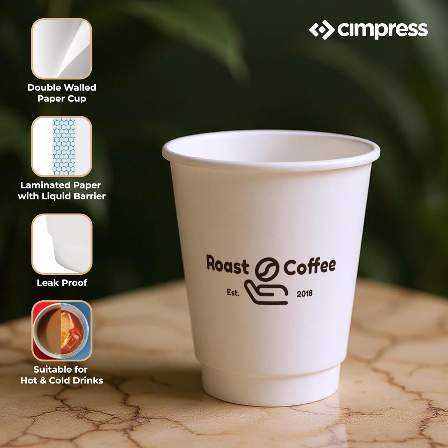 Marchio Bianco Bicchieri Caffè Carta Monouso 10oz Doppia Parete a Prova di Perdite con Logo Personalizzato per Bevande Calde e Fredde Confezione da 100 dal Produttore Ideali per Feste ed Eventi