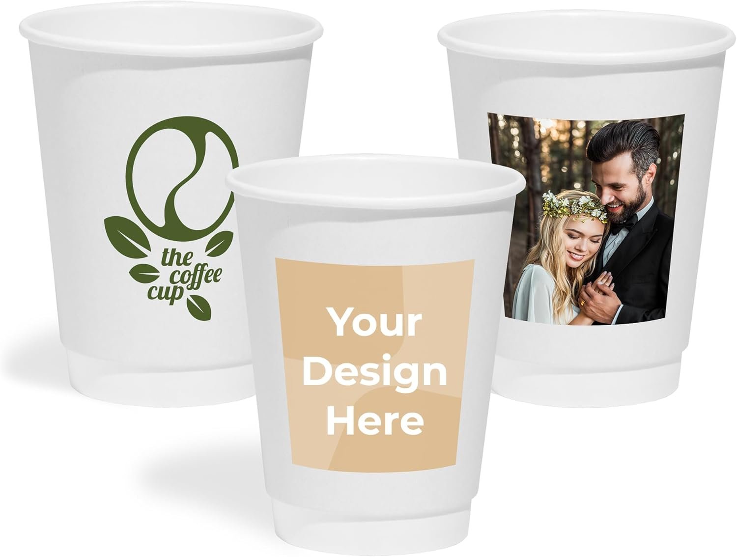 Marchio Bianco Bicchieri Caffè Carta Monouso 10oz Doppia Parete a Prova di Perdite con Logo Personalizzato per Bevande Calde e Fredde Confezione da 100 dal Produttore Ideali per Feste ed Eventi