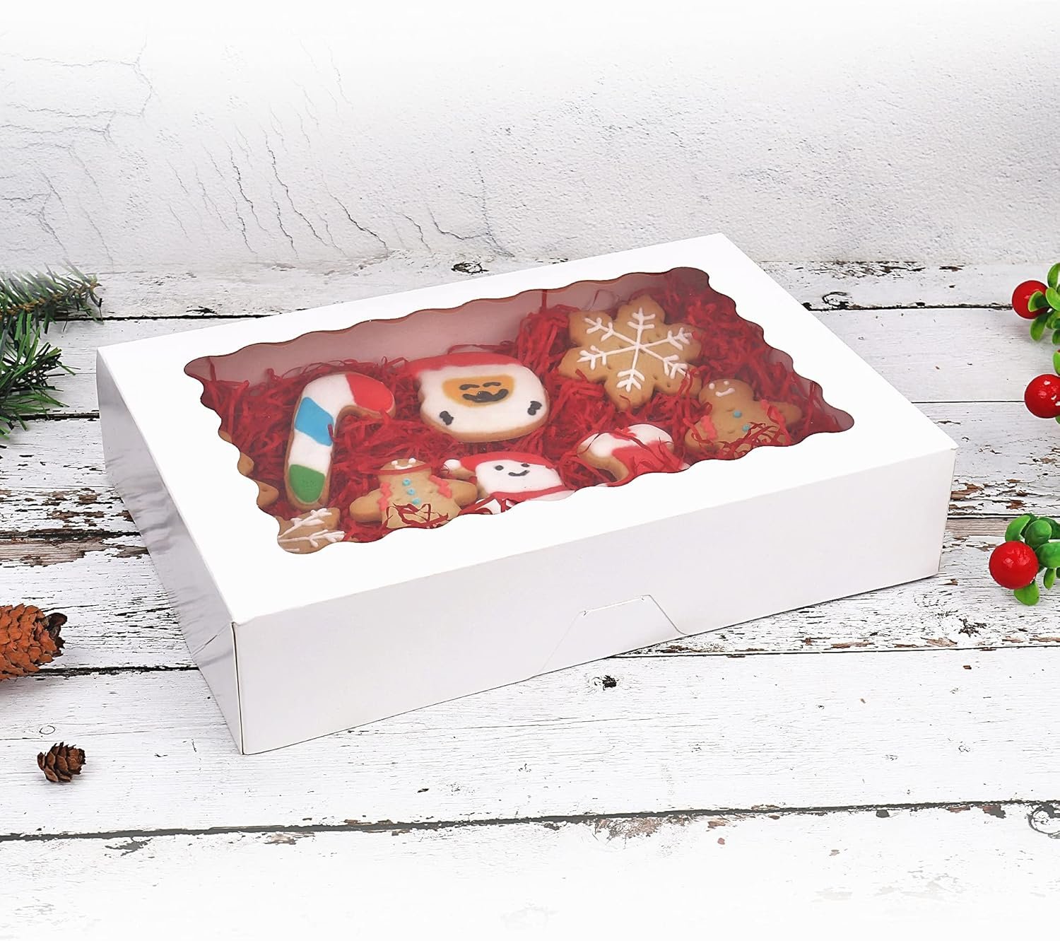 Marchio Bianco Scatole per Pasticceria con Finestra Bianche Confezione da 30 12
