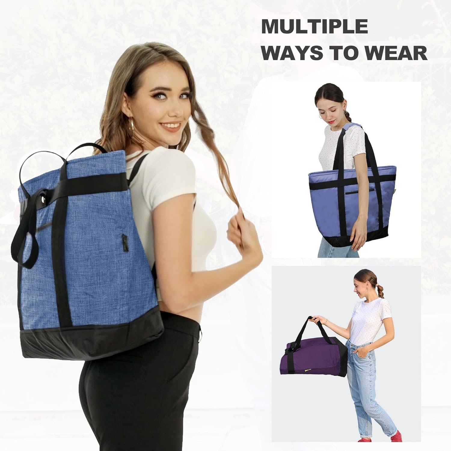 Fornitore Borsa Termica Morbida Isolante Tote Portatile Grande per Spiaggia Viaggi Spesa Pranzo con Logo Personalizzato Maniglia Cerniera Superiore Pieghevole Impermeabile Consegne Blu Navy Marchio Bianco