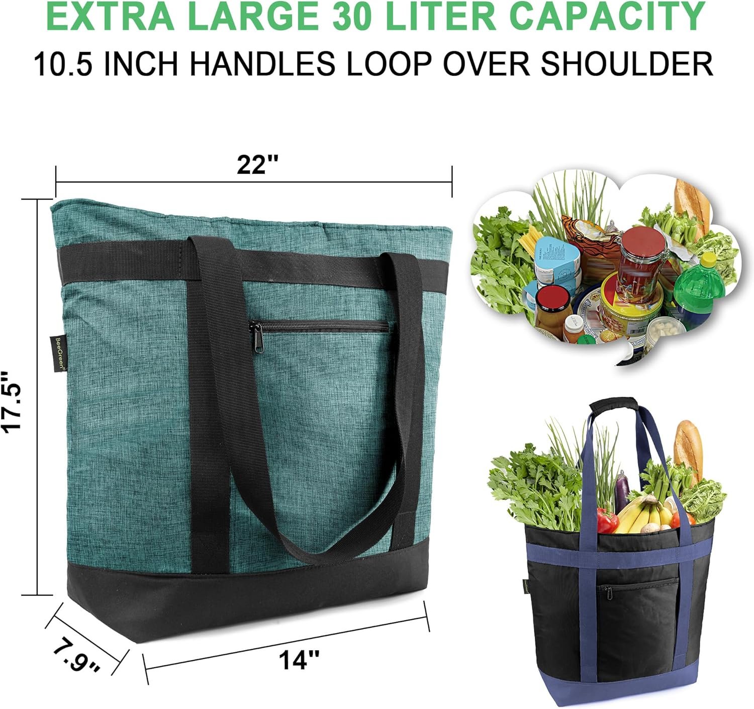 Fornitore Borsa Termica Morbida Isolante Tote Portatile Grande per Spiaggia Viaggi Spesa Pranzo con Logo Personalizzato Maniglia Cerniera Superiore Pieghevole Impermeabile Consegne Blu Navy Marchio Bianco