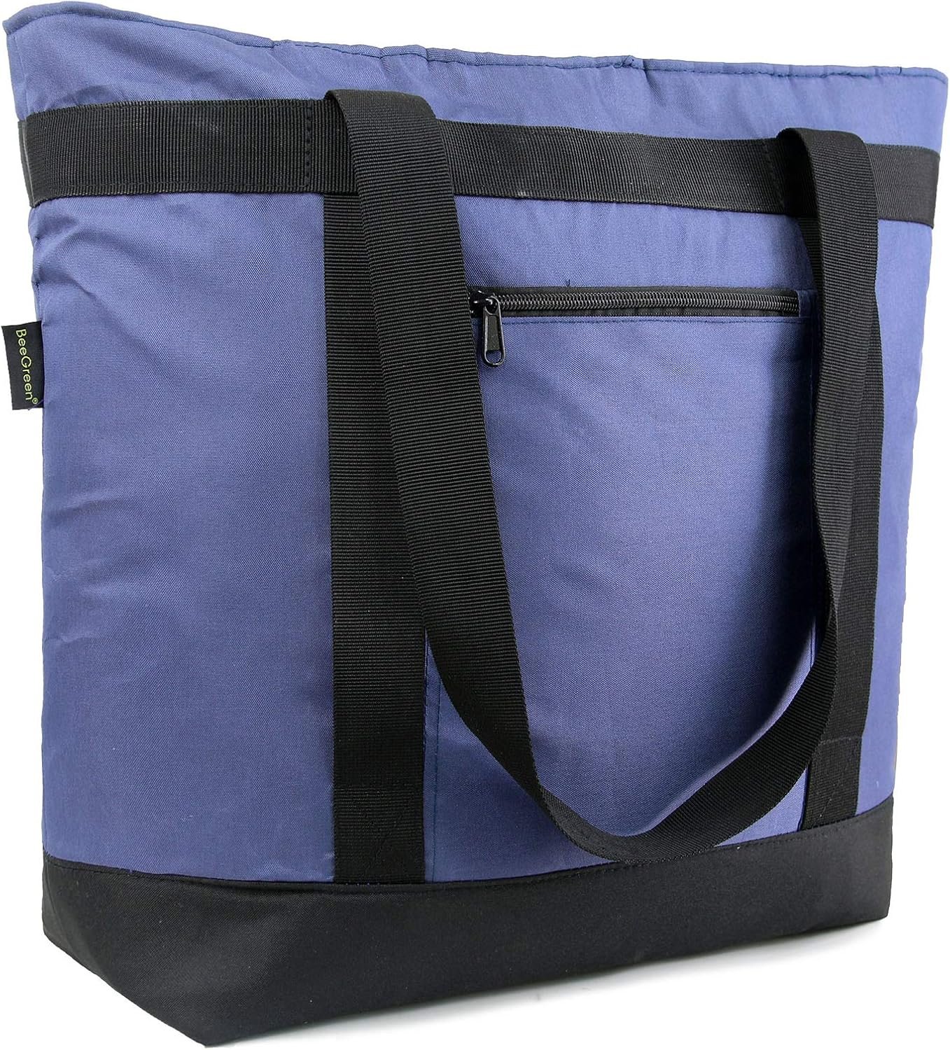 Fornitore Borsa Termica Morbida Isolante Tote Portatile Grande per Spiaggia Viaggi Spesa Pranzo con Logo Personalizzato Maniglia Cerniera Superiore Pieghevole Impermeabile Consegne Blu Navy Marchio Bianco