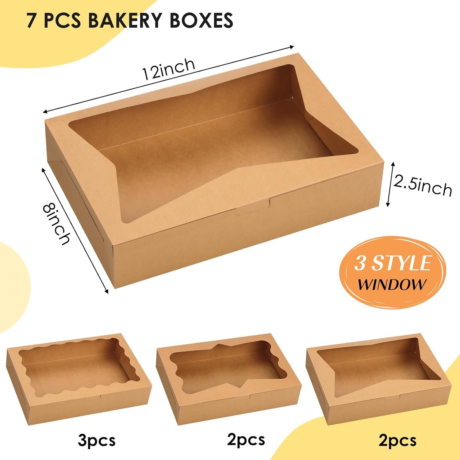 Fornitore Scatole per Biscotti 7 Pezzi 12x8x2.5 Pollici Bianche con Finestra a 3 Stili per Fragole Ricoperte di Cioccolato Donuts Pasticcini con Logo Personalizzato Marchio Bianco