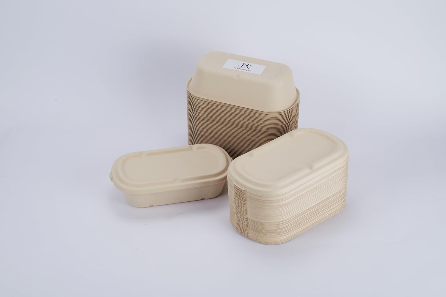 Logo Personalizzato - Contenitori Monouso per Alimenti da 34 oz con Coperchi in Polpa di Canna da Zucchero Biodegradabili Compostabili Adatti al Microonde per Asporto e Preparazione Pasti dal Fornitore - Confezione da 50 Marchio Bianco