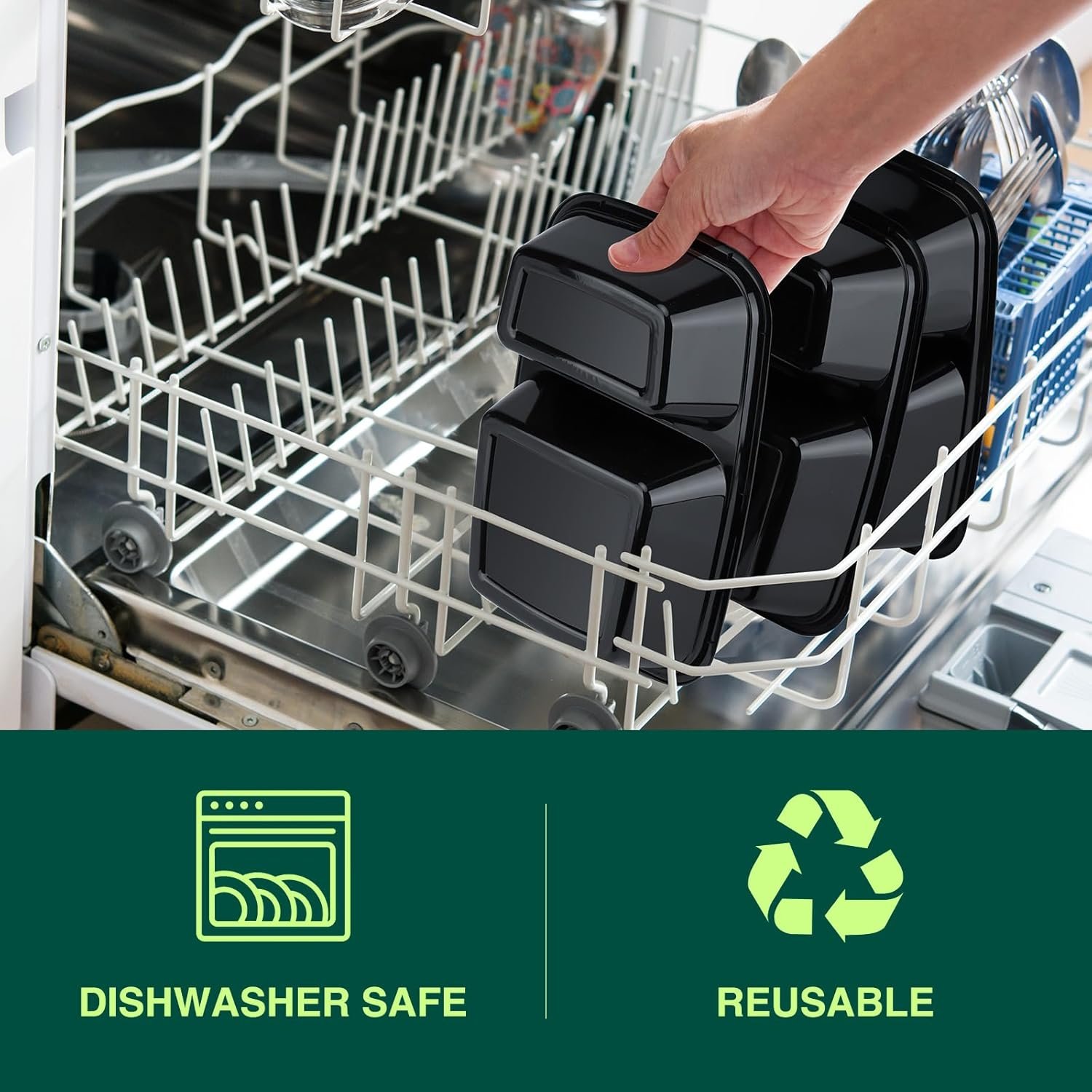 Marchio Bianco confezione da 50 (100 pezzi) contenitori per preparazione pasti 32 oz robusti a tenuta stagna con 2 scomparti e coperchi in plastica per conservazione alimenti pranzo con Logo Personalizzato sicuri microonde freezer lavastoviglie Fornitore