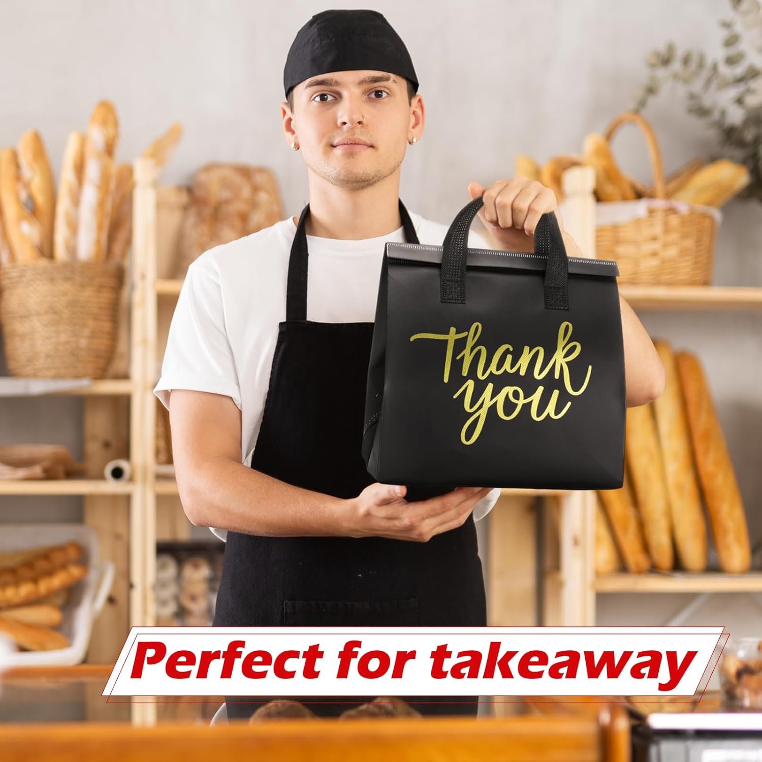 Produttore di Borse Termiche Isolanti con Logo Personalizzato 80 Pezzi 9,5 x 9,5 x 6 Pollici per Consegne Cibo da Asporto Marchio Bianco per Alimenti Caldi Freddi Pizza Caffè Latte Frutti di Mare Catering Ristoranti Supermercati