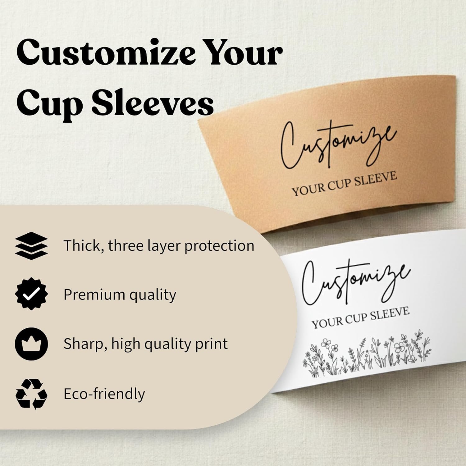 Copritazza con Logo Personalizzato in Carta Kraft Bianco Monouso – Isolanti per Bevande Calde e Fredde Marchio Bianco Ideali per Bar e Feste dal Fornitore (25, 50, 100)