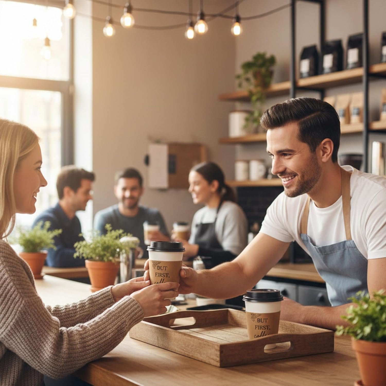 Copritazza con Logo Personalizzato in Carta Kraft Bianco Monouso – Isolanti per Bevande Calde e Fredde Marchio Bianco Ideali per Bar e Feste dal Fornitore (25, 50, 100)