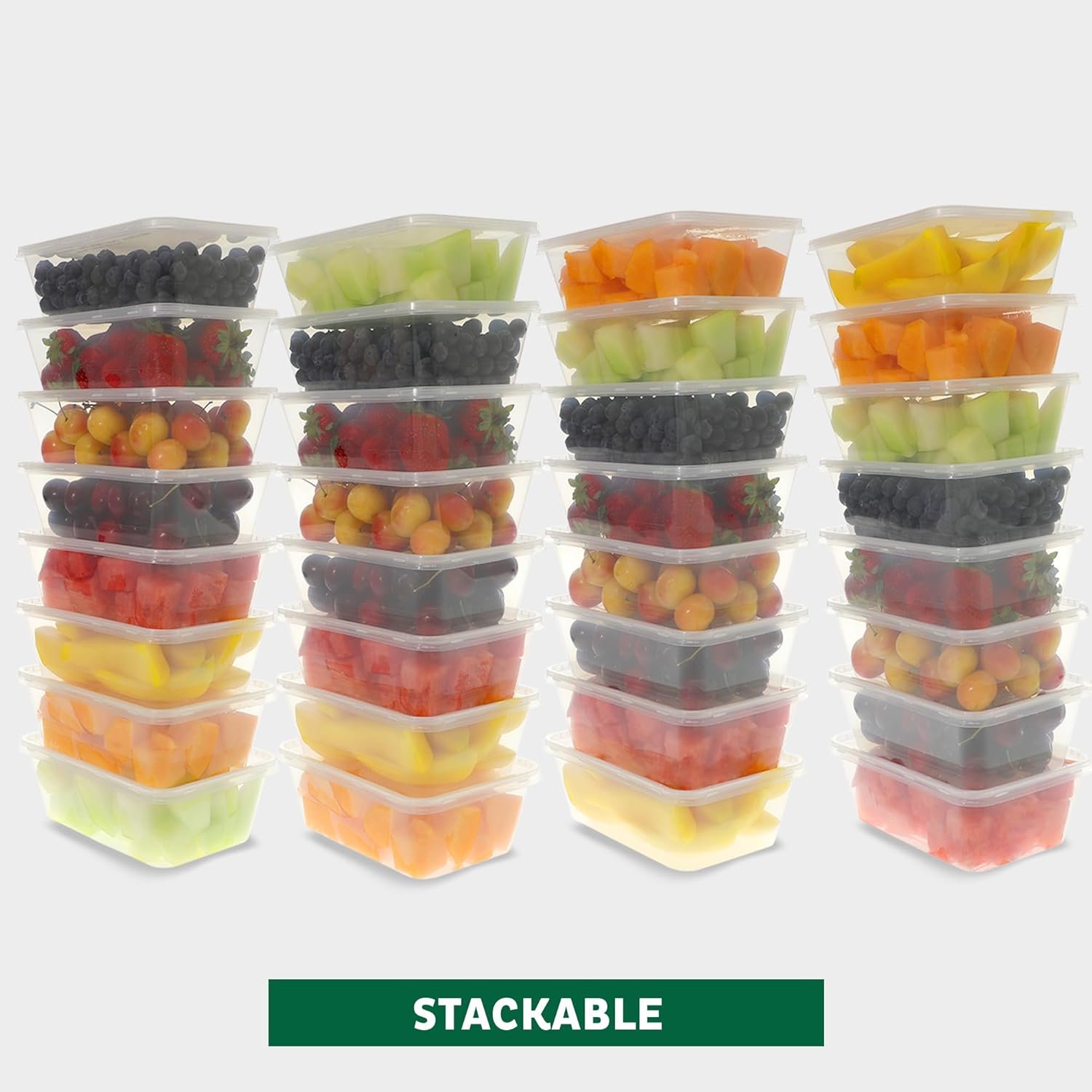 Contenitori per Conservazione Alimenti con Logo Personalizzato [50 Set] da 25 oz in Plastica Deli con Coperchi Marchio Bianco per Slime Zuppe e Preparazione Pasti senza BPA impilabili a tenuta stagna adatti a microonde lavastoviglie e congelatore dal Fornitore