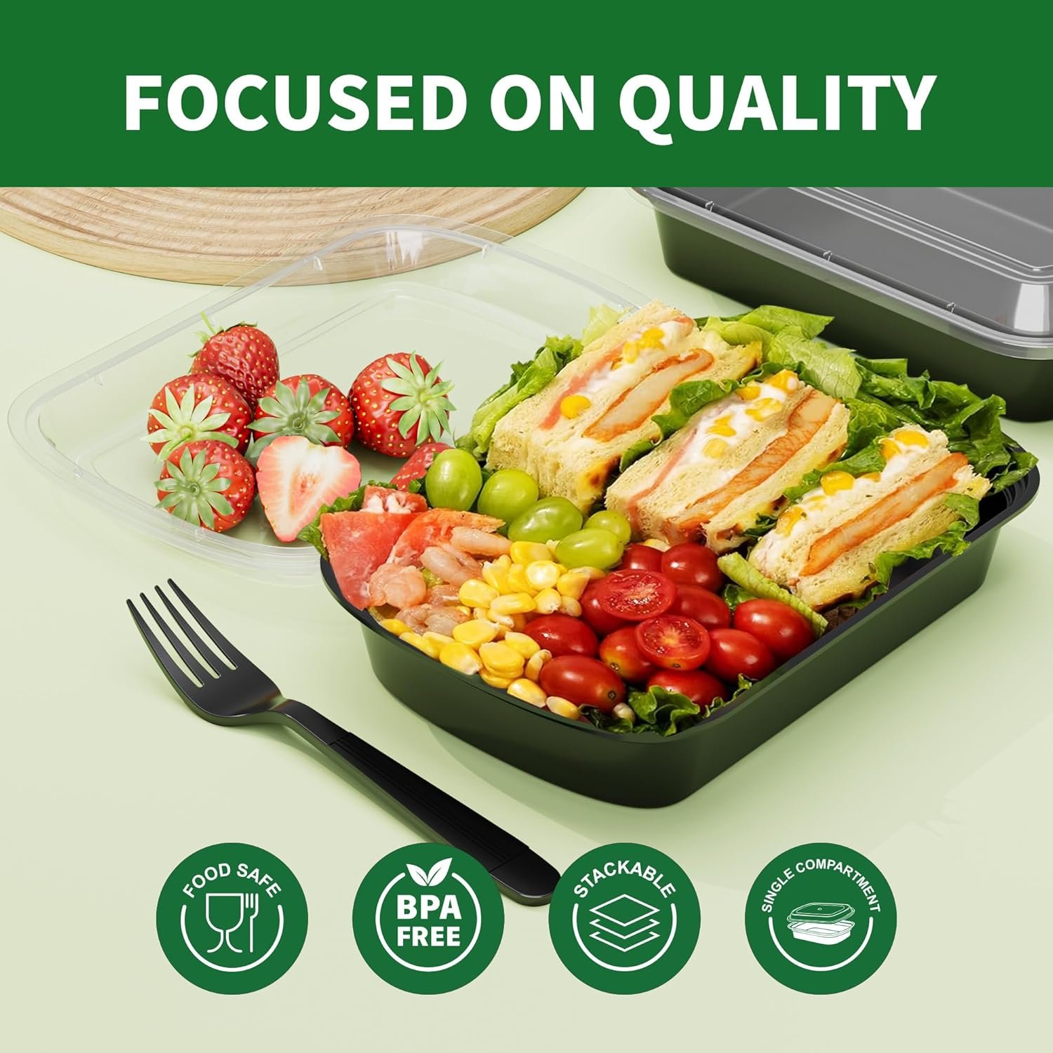 Marchio Bianco Contenitori Meal Prep Confezione da 50 12oz (100 Pezzi) Monouso con Coperchi Ermetici Plastica Riutilizzabile Logo Personalizzato Senza BPA Adatti Microonde Lavastoviglie Congelatore dal Produttore