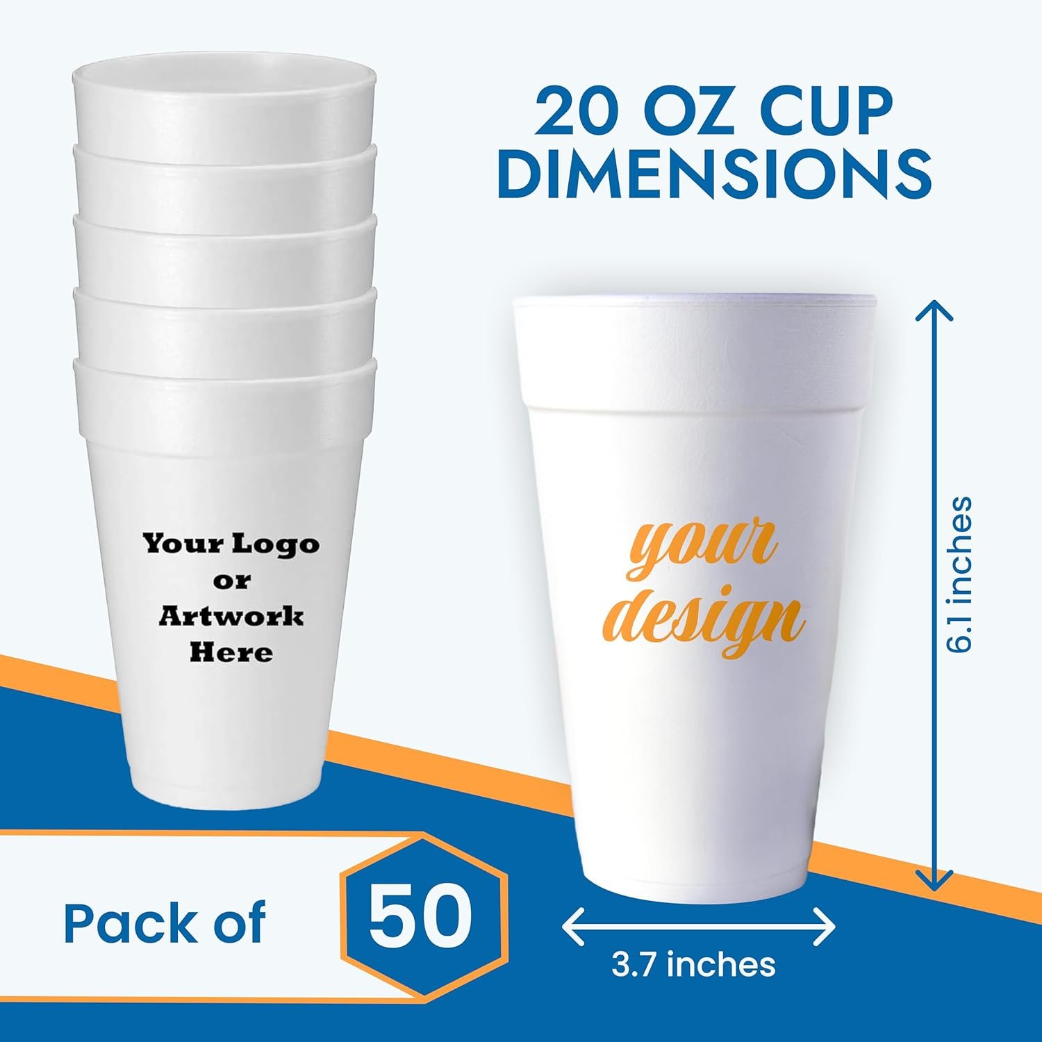 Logo Personalizzato Bicchieri Polistirolo 20oz Monouso – Coppe Personalizzabili Marchio Bianco per Feste Eventi Matrimoni e Aziende dal Fornitore (50)