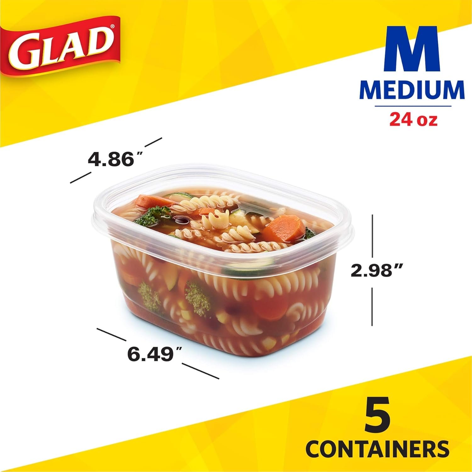 Produttore Contenitori Rettangolari Medi per Alimenti con Coperchi in Plastica Senza BPA Ermetici Resistenti alle Perdite per Zuppe Insalate e Preparazione Pasti Adatti a Microonde Lavastoviglie Congelatore 24 Oz Confezione da 5 con Logo Personalizzato per Marchio Bianco