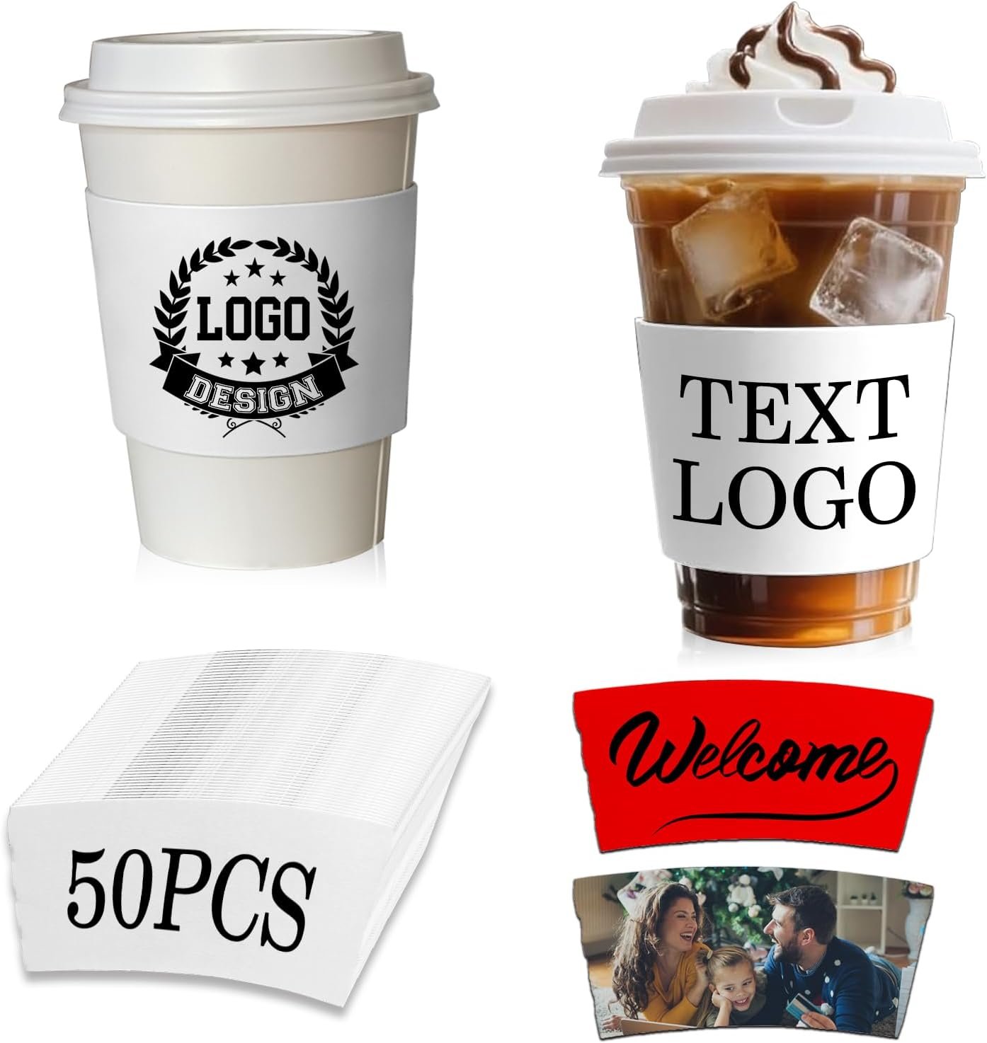 Logo Personalizzato Coprisale per Tazze da Caffè in Carta Monouso 10-1000 pz Marchio Bianco per Eventi Regali Matrimoni Anniversari Fidanzamenti 50 pz dal Produttore