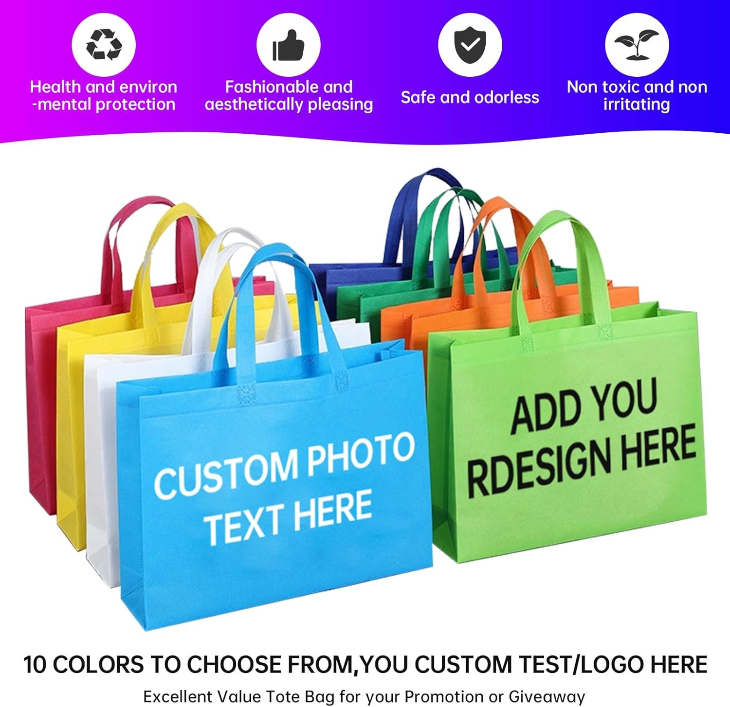 Borse Shopper con Logo Personalizzato Riutilizzabili per la Spesa Promozionali | Marchio Bianco | Confezioni 10/50/100 dal Produttore