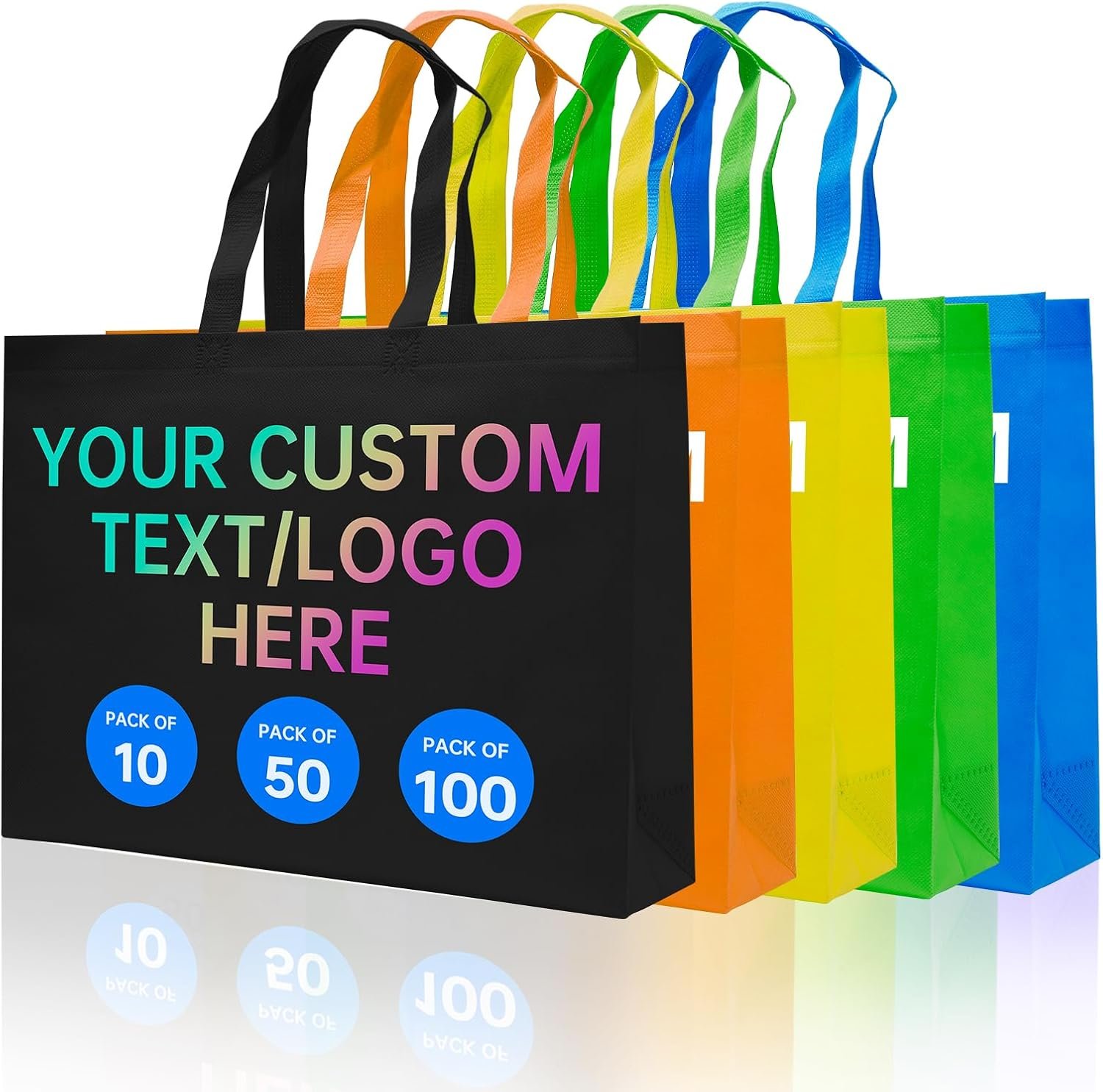 Borse Shopper con Logo Personalizzato Riutilizzabili per la Spesa Promozionali | Marchio Bianco | Confezioni 10/50/100 dal Produttore