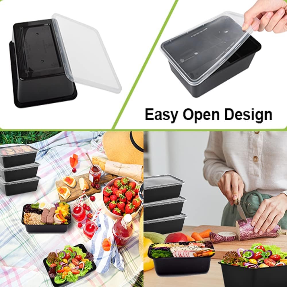 Fornitore di Contenitori Meal Prep con Logo Personalizzato Confezione 50 da 26 OZ Microondabili Riutilizzabili con Coperchi Impilabili per Congelatore Lavastoviglie Marchio Bianco