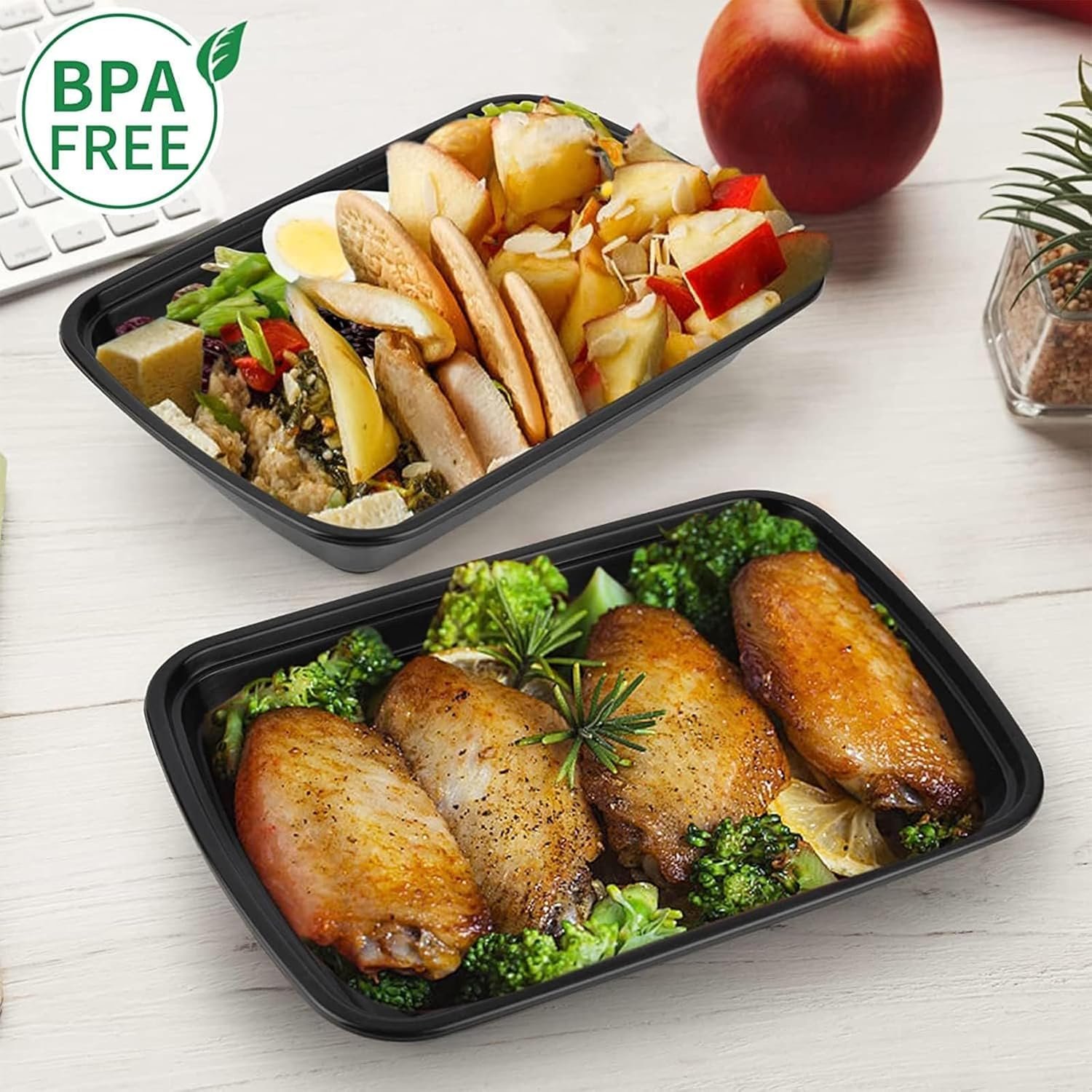 Fornitore di Contenitori Meal Prep con Logo Personalizzato Confezione 50 da 26 OZ Microondabili Riutilizzabili con Coperchi Impilabili per Congelatore Lavastoviglie Marchio Bianco