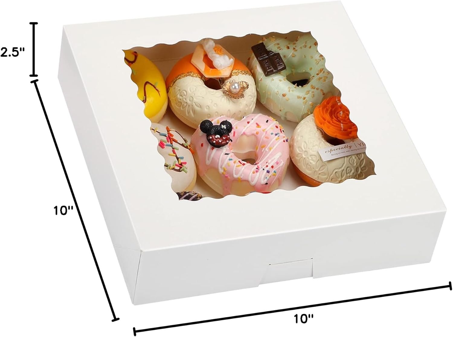 Fornitore Scatole Pasticceria Pop-Up 24 pz 10x10x2,5 Pollici con Logo Personalizzato per Biscotti Fragole Ricoperte Cioccolato Torte Ciambelle Muffin Marchio Bianco