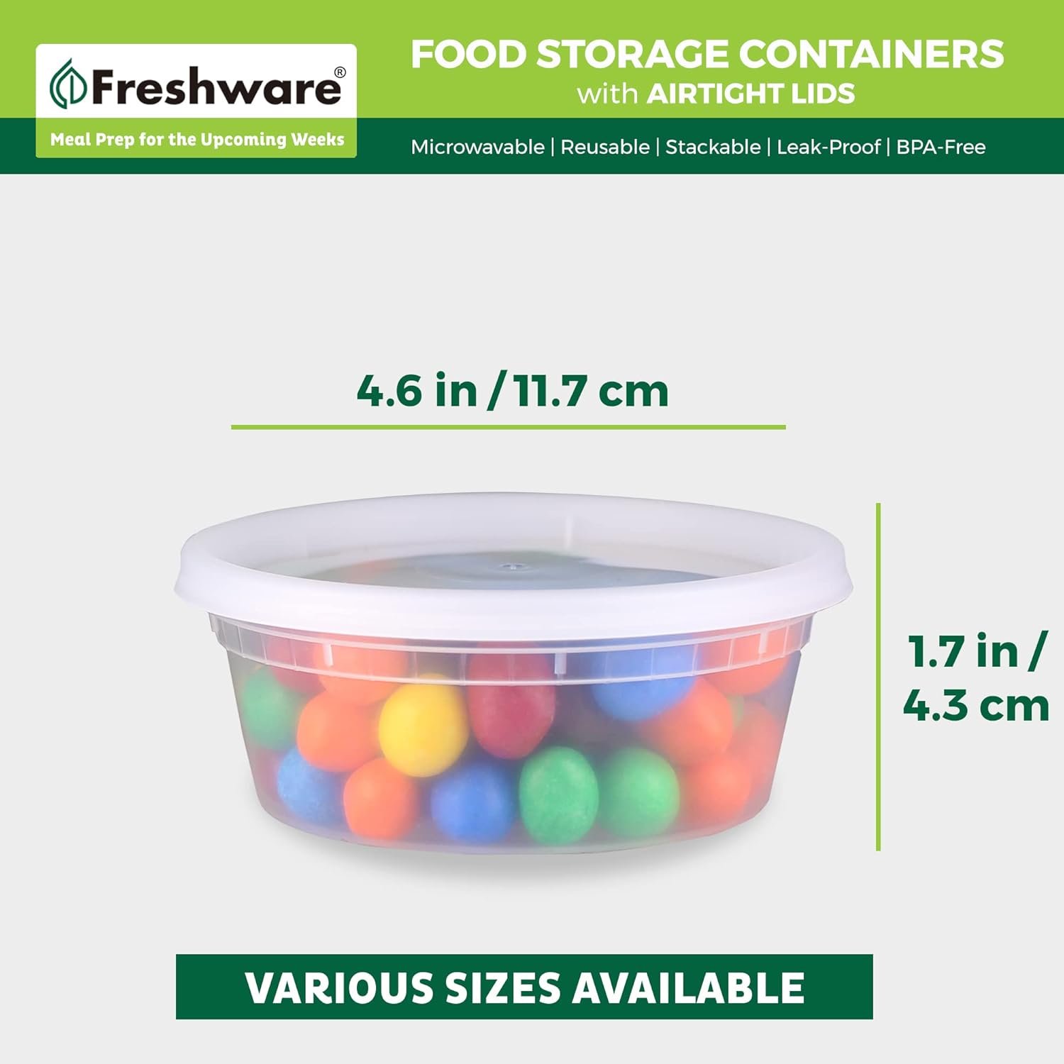 Marchio Bianco Contenitori per Alimenti [50 Set] 8 oz in Plastica con Coperchi Logo Personalizzato per Slime Zuppe Preparazione Pasti | Senza BPA | Impilabili | Ermetici | Adatti Microonde Lavastoviglie Congelatore Fornitore