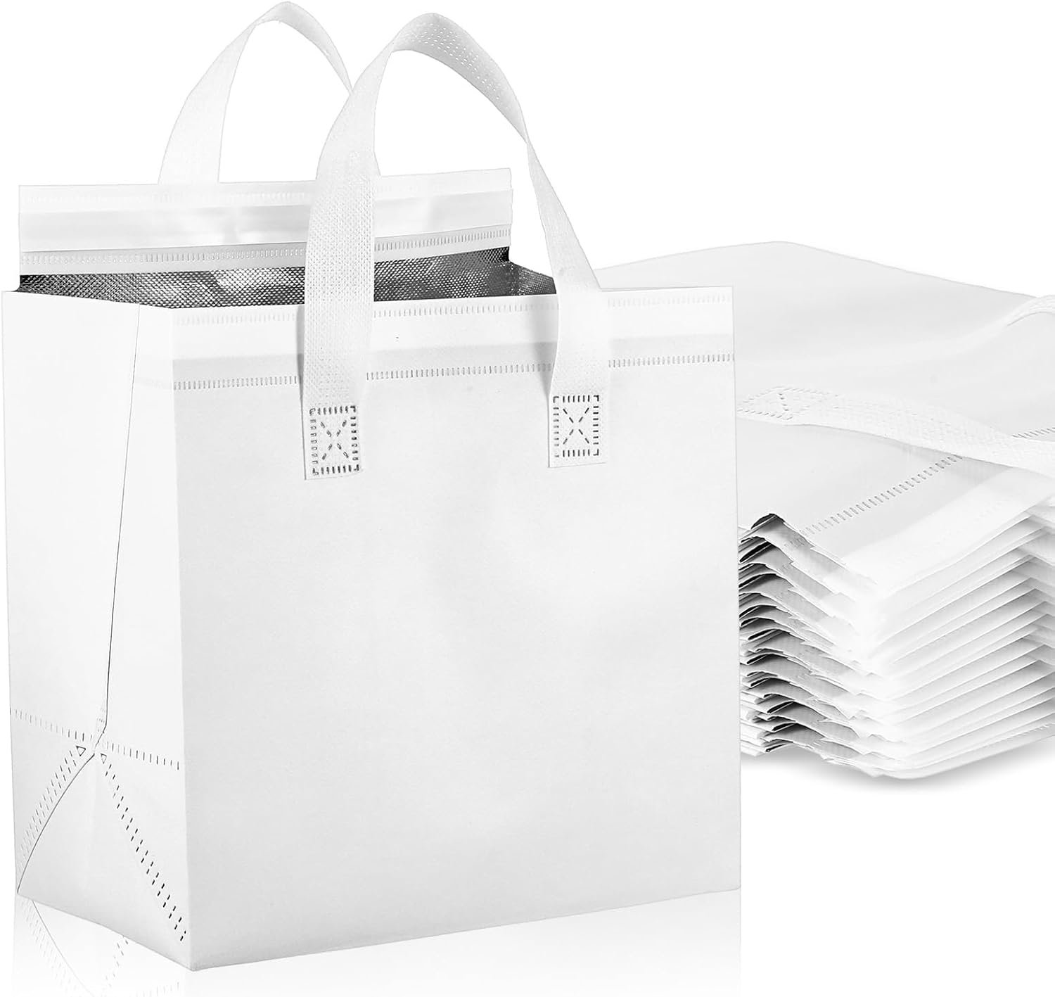 Produttore Borse Termiche Isolate per Asporto Take Away Bulk 20 Pezzi con Logo Personalizzato per Cibo Caldo Freddo Caffè Tè al Latte Pesce Fresco Pizza Delivery Ristoranti Catering Marchio Bianco (23,8 x 15 x 23,8 cm, Bianco) Produttore Borse Termiche Isolate per Asporto Take Away Bulk 20 Pezzi con Logo Personalizzato per Cibo Caldo Freddo Caffè Tè al Latte Pesce Fresco Pizza Delivery Ristoranti Catering Marchio Bianco (23,8 x 15 x 23,8 cm, Bianco)