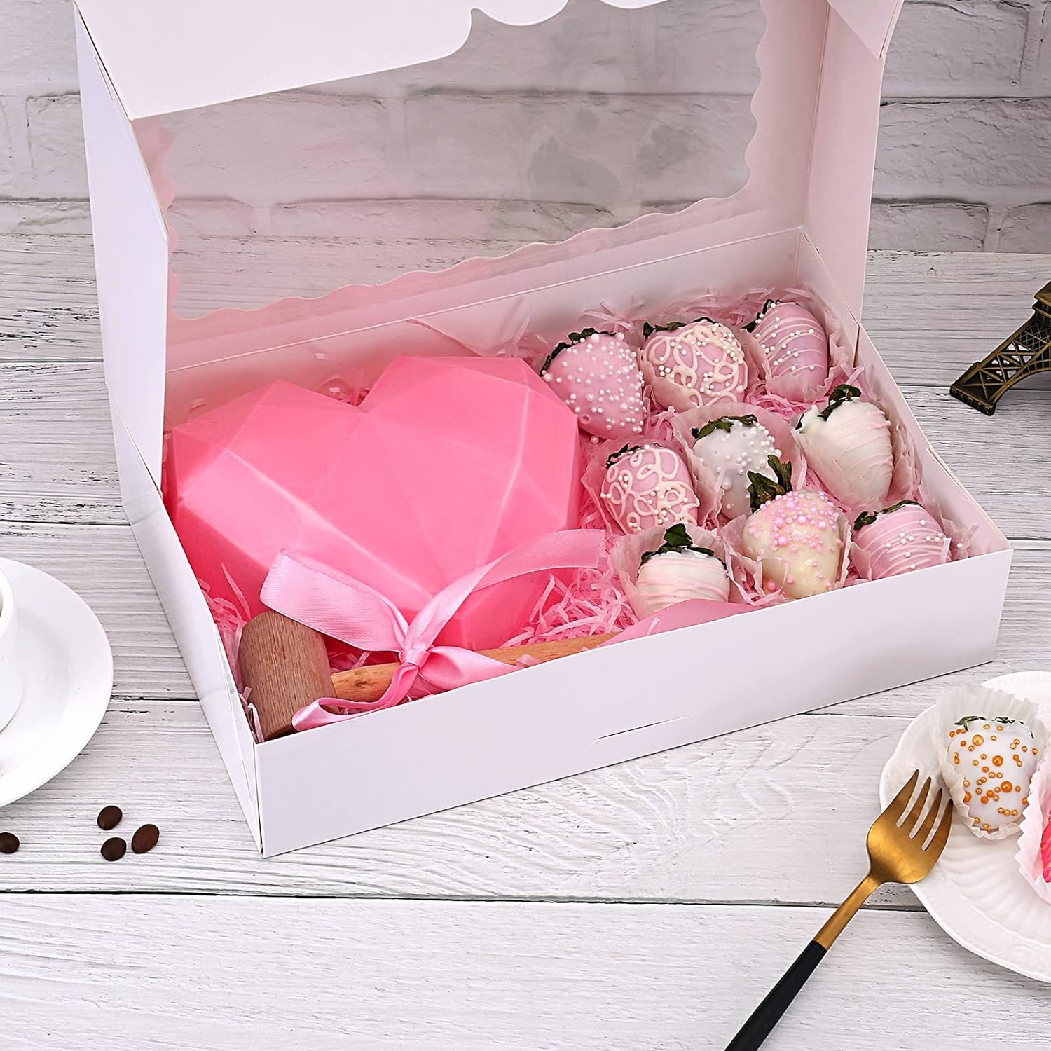 Logo Personalizzato confezione da 20 scatole pasticceria con finestra 12