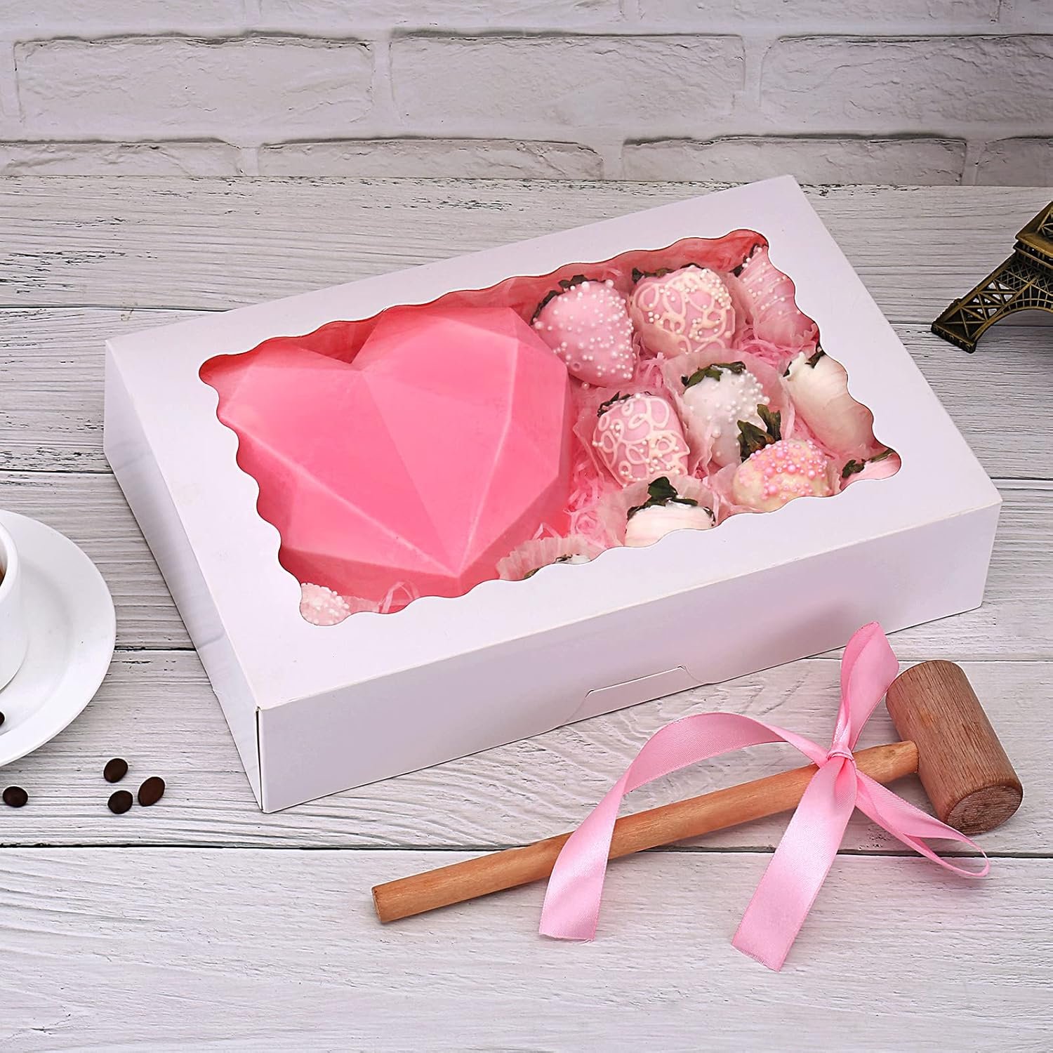 Logo Personalizzato confezione da 20 scatole pasticceria con finestra 12